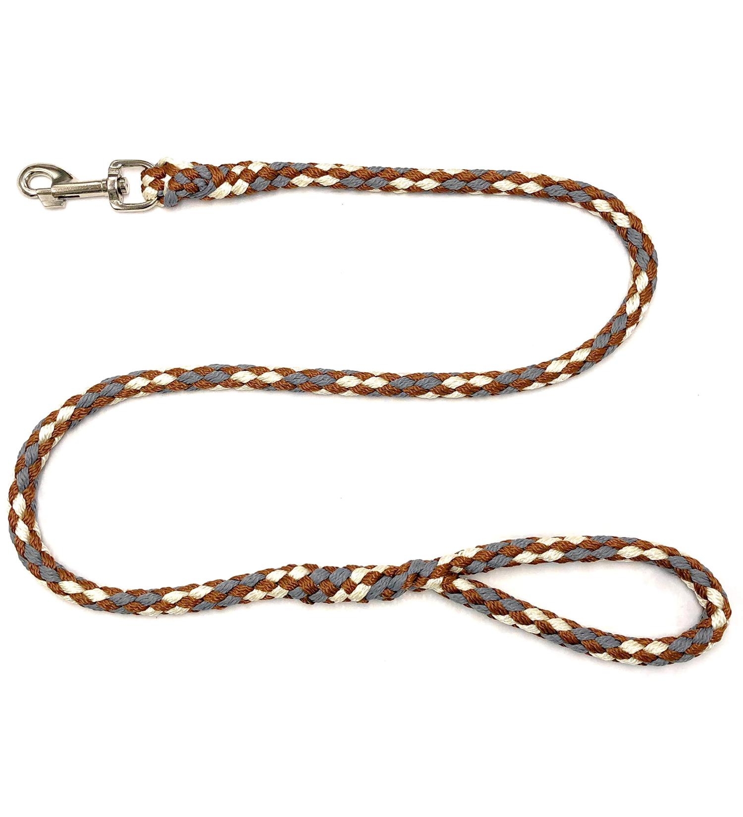 Dog leash large dogs jumbo with hand loop up to 80 kg / guide line / practice line / training line very stable 17 colors (3.50m country (gray-beige brown)) 3.50m country (gray-beige-brown)
