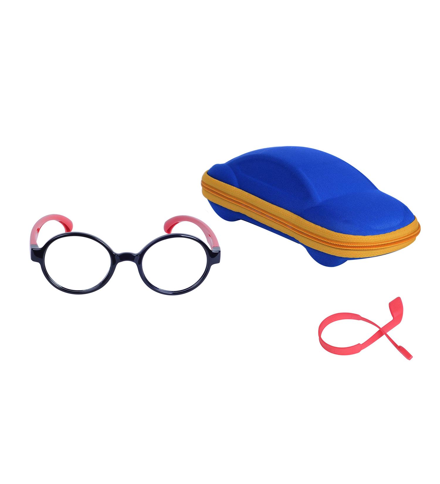 Kids Glasses Clear Lens Blocking Blue Light Flexible Rubber Frame + Strap + Case Red - Buy Online on SooperMarket.com