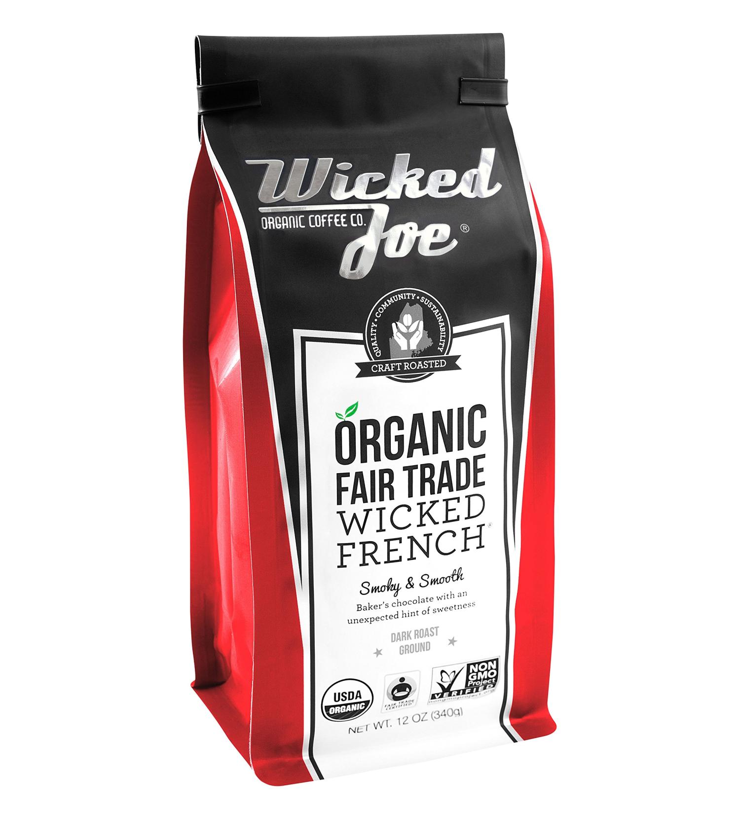 Wicked Joe Coffee Wicked French Ground, 12 oz, Red Wicked French/Dark 12 Ounce (Pack of 1)