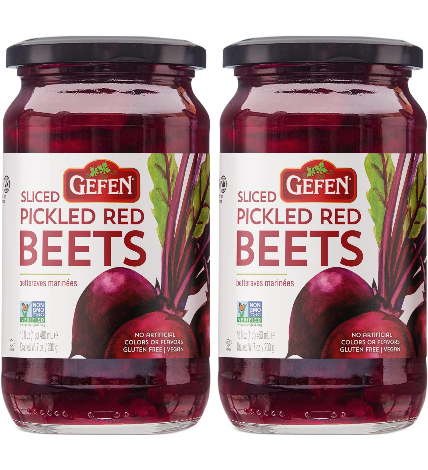 Gefen Sliced Pickled Beetroots 480ml (Pack of 2) | Sweet & Tangy Great Salad Topper Non GMO Certified Kosher (Including Passover) - Buy Online on SooperMarket.com