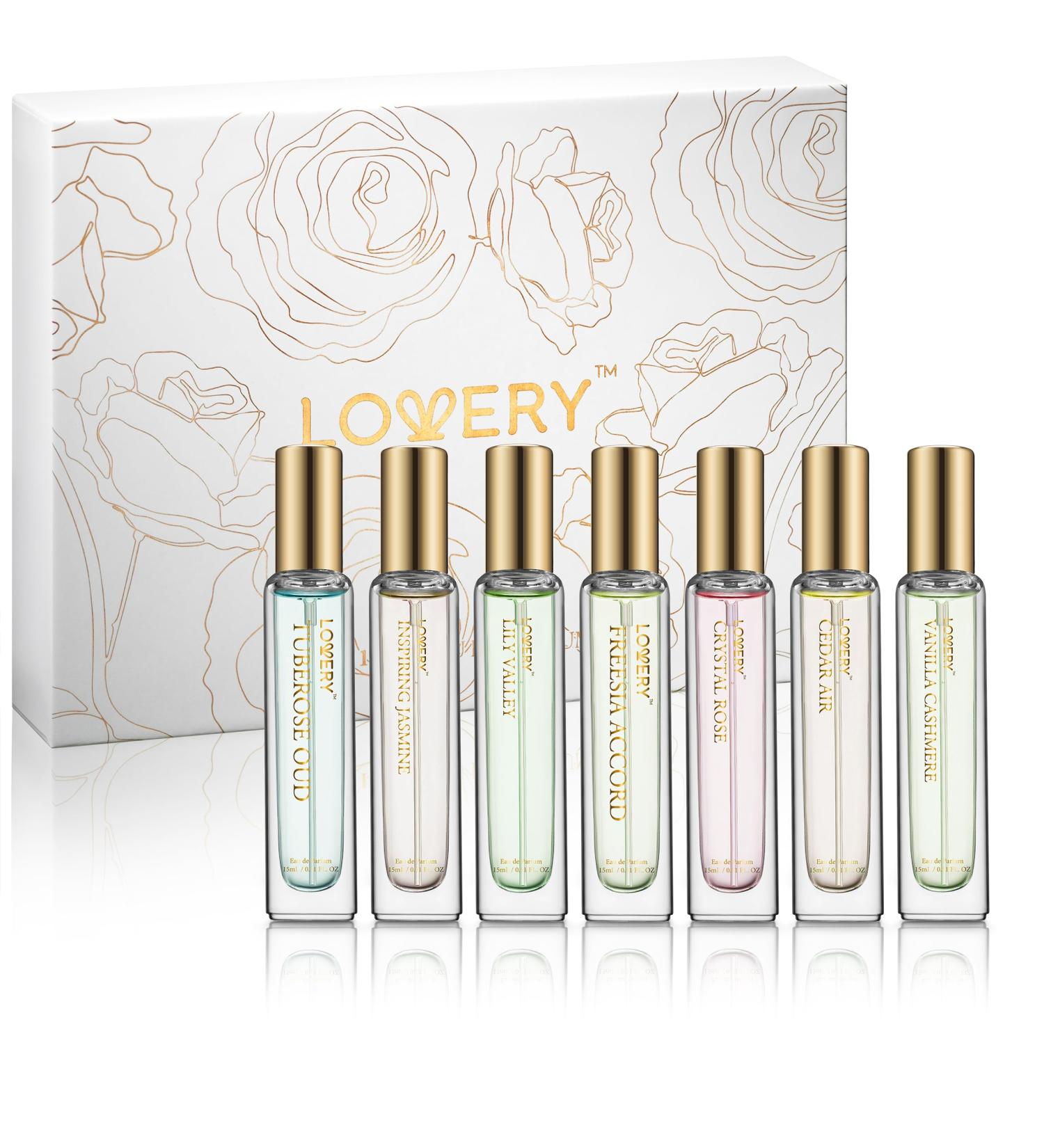 Valentine's Eau de Parfum 15 Piece Discover Set Clean Perfume for Women Travel Perfume for Men Perfume Sampler for Women 7 Assorted Fragrances with 7 Perfumes Pouches Birthday Gifts for Women Floral - Buy Online on SooperMarket.com