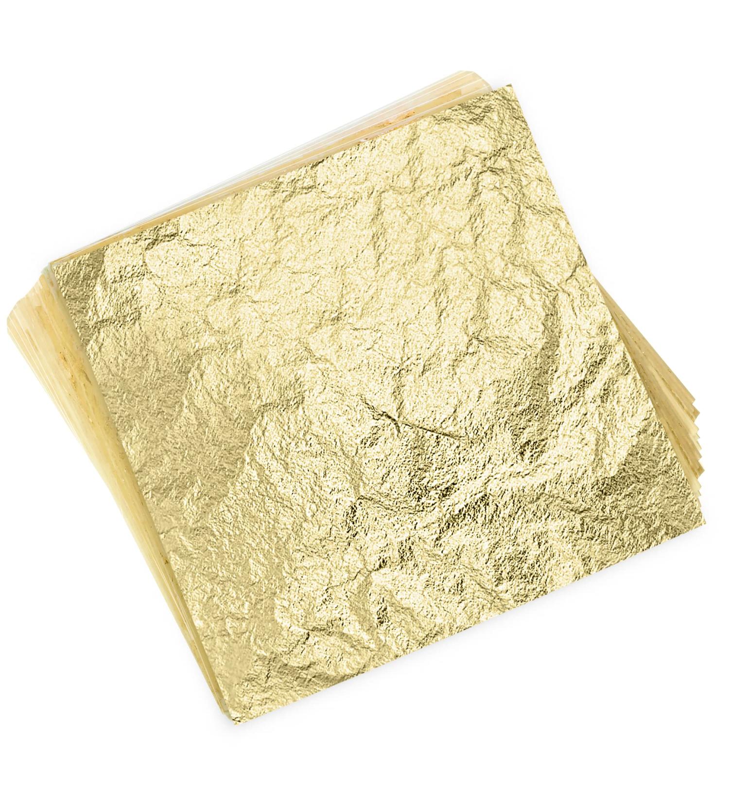 QTADAH Imitation Gold Leaf Sheets 100 Pcs - 5.5x5.5 Inches - Gold Foil for Artwork, DIY Crafts, Nail Art, Painting - Multipurpose & Easy to Use - Buy Online on SooperMarket.com