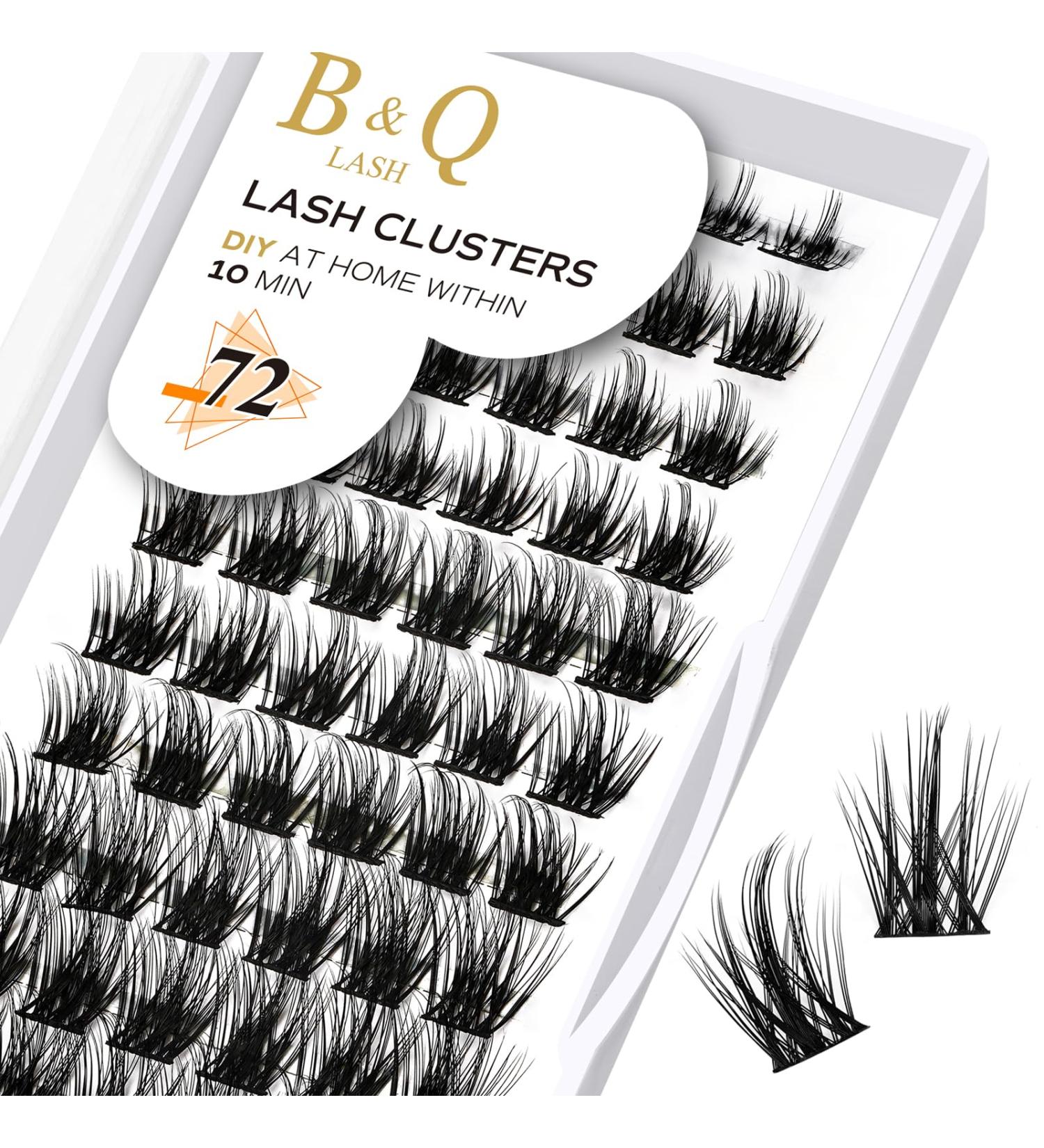 D-14mm B20 Cluster Lashes - 72 Natural D Curl Individual Lash Clusters for DIY Extensions | Soft Fluffy Eyelash Clusters for a Beautiful Look - Buy Online on SooperMarket.com
