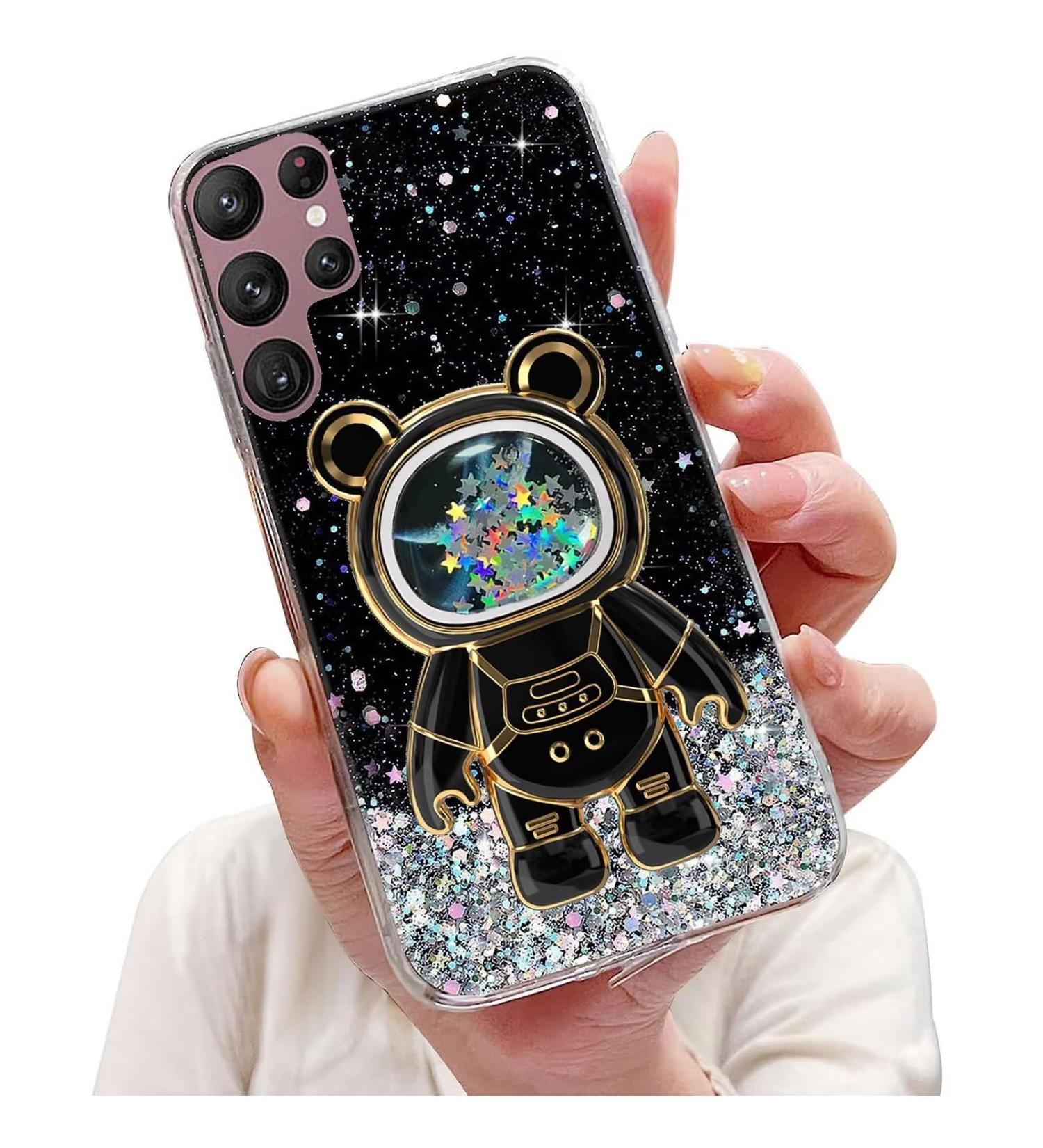 Tivenfezk Nadoli Samsung Galaxy S22 Ultra Case - Cartoon Glitter Astronaut Stand Soft Silicone Bling Cover Transparent Protective Shell - Buy Online on SooperMarket.com
