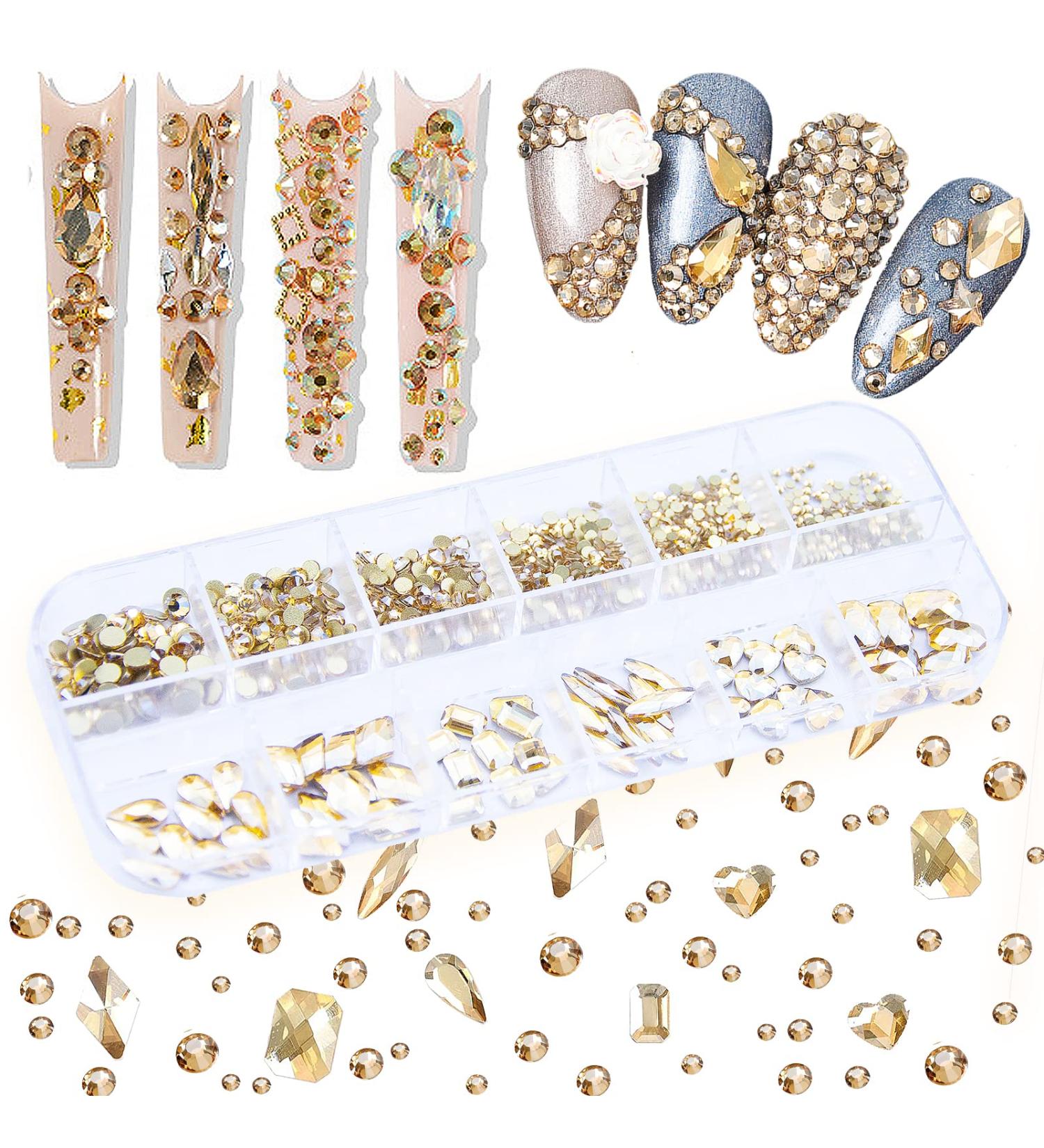 660Pcs Champagne Gold Crystal Rhinestones - Nail Art and Crafts DIY Accessories - Buy Online on SooperMarket.com