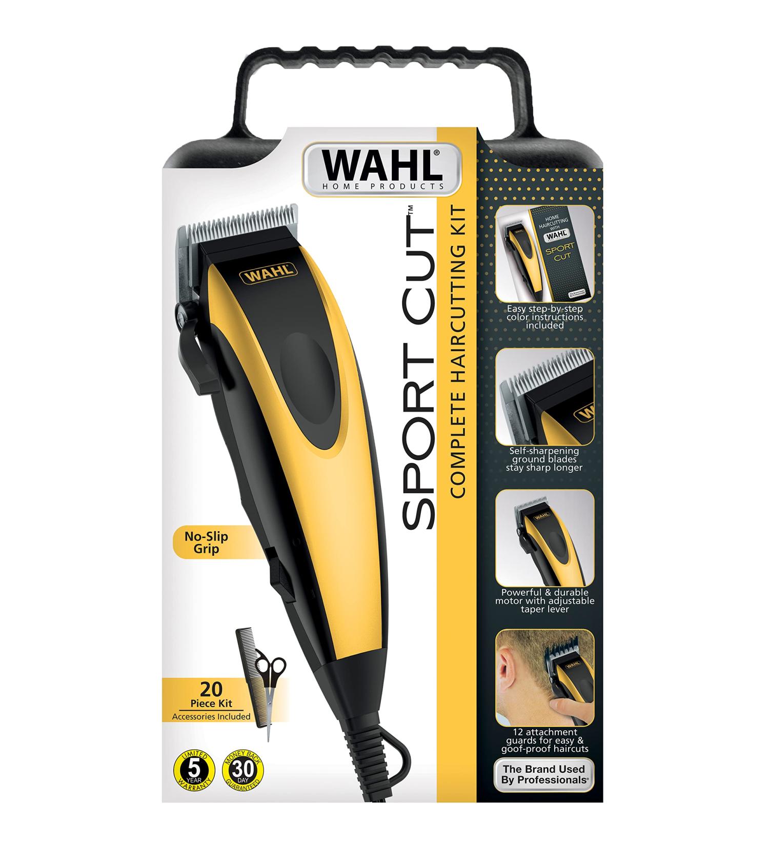 Wahl 20-Piece Combo Sport Cut No-Slip Self Sharpening Complete Clippers Haircut Kit #9423