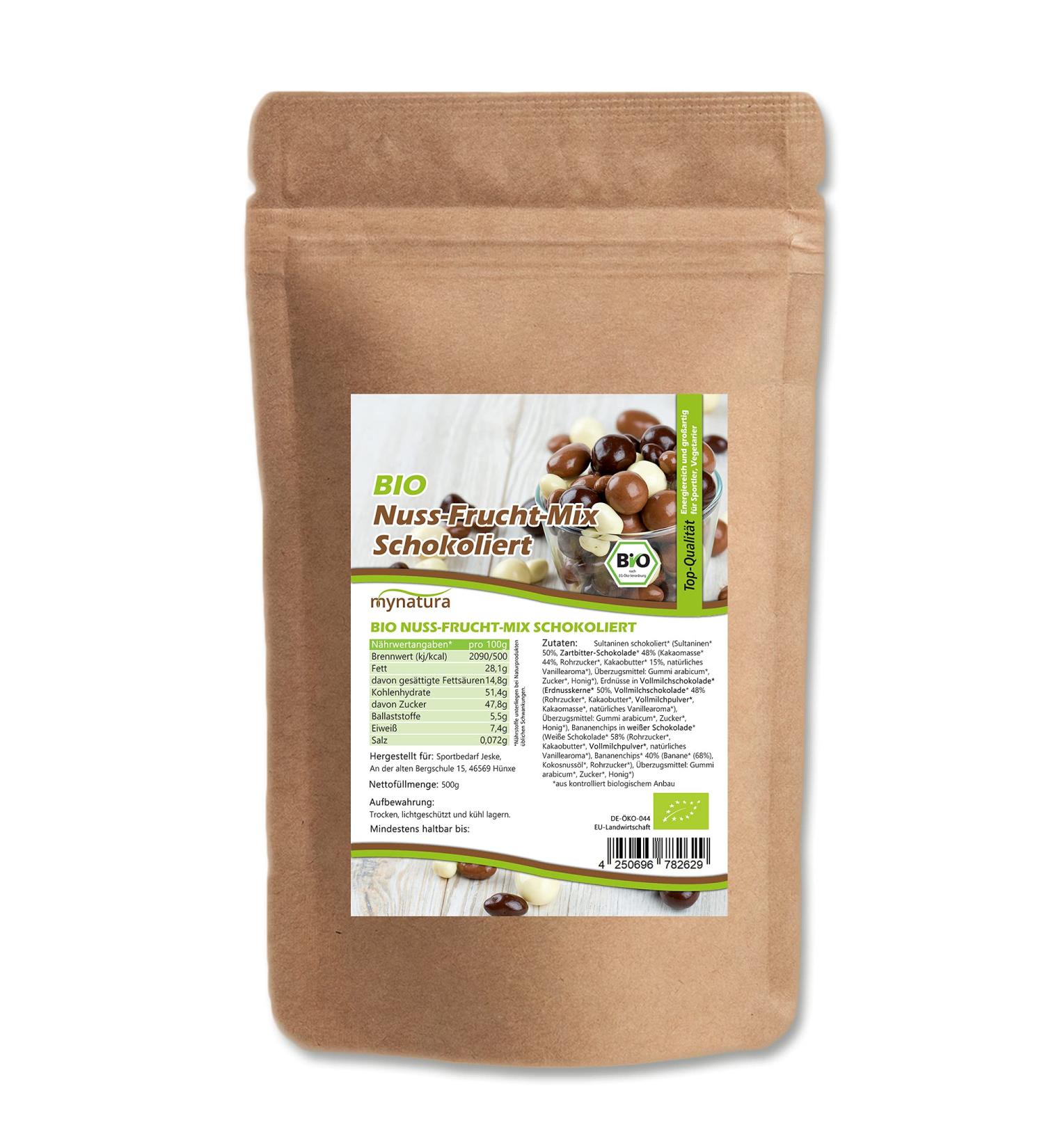 Mynatura Organic Nut & Fruit Mixture in Chocolate - 500g Healthy Snack Mix - Buy Online on SooperMarket.com
