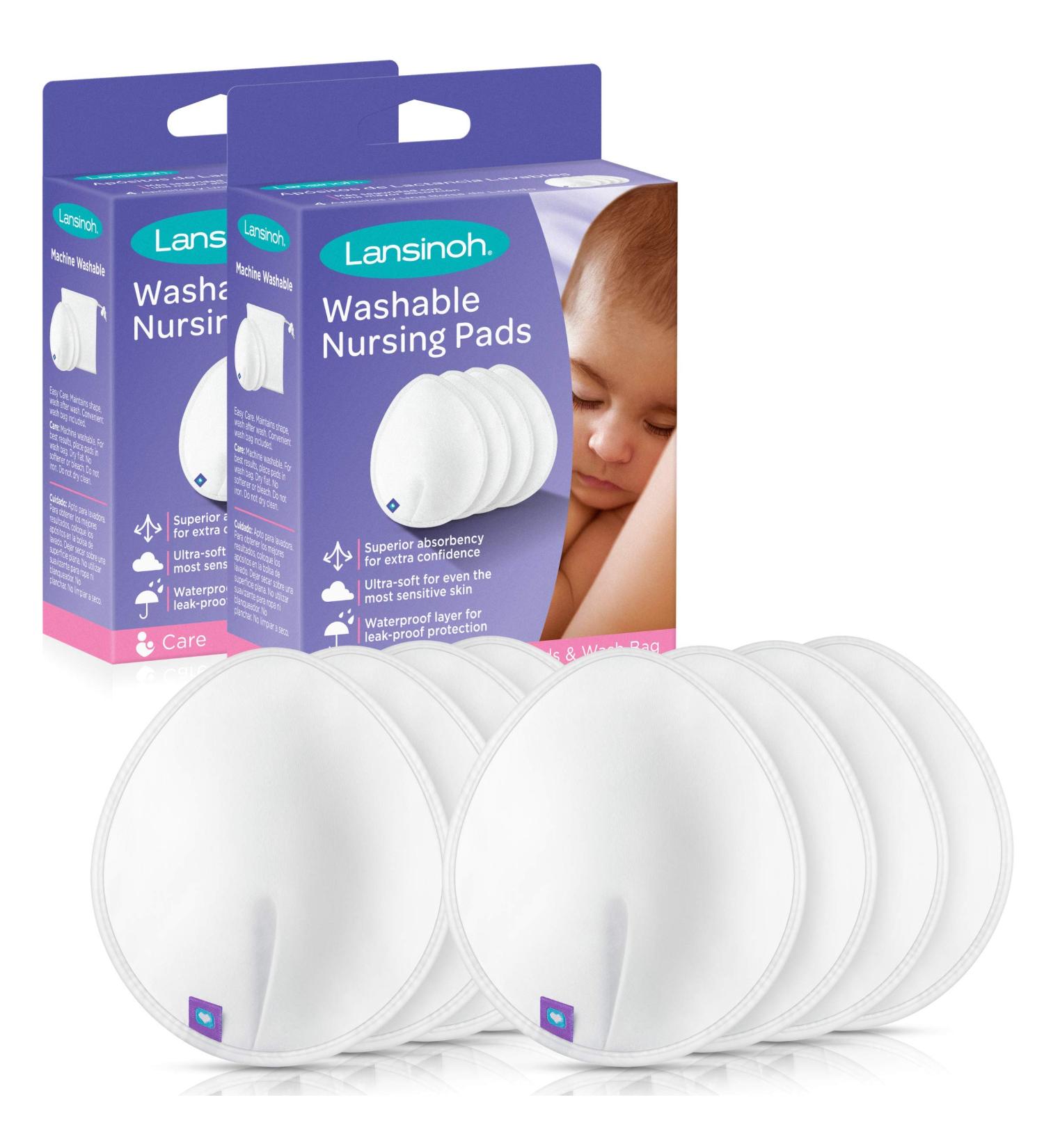 Lansinoh Reusable Nursing Pads - 8 Pads for Breastfeeding Moms | Eco-Friendly & Comfortable - Buy Online on SooperMarket.com