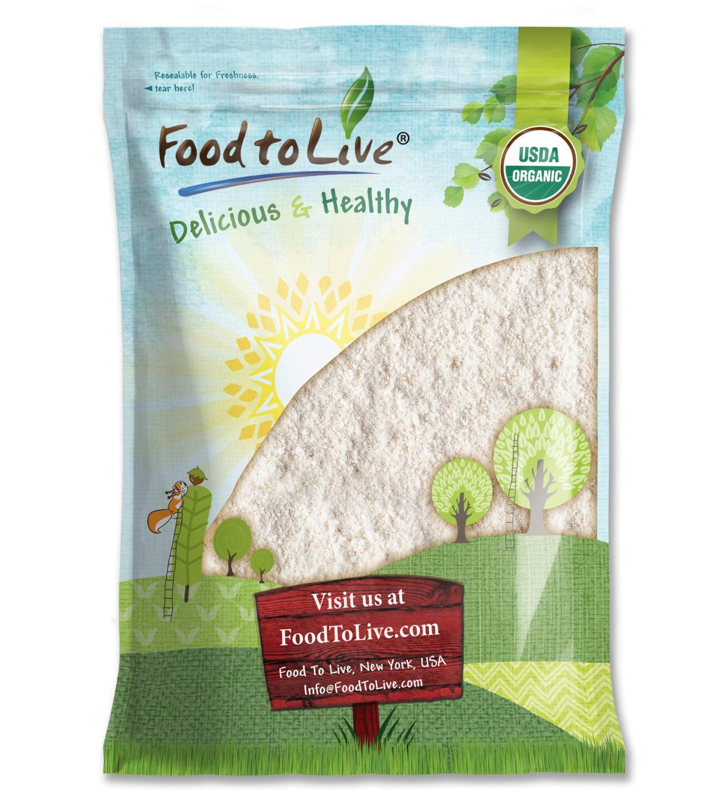 Organic Oat Flour 8 Pounds - Non-GMO Stone Ground from Whole Grain Oat Berries | Vegan & Kosher | Ideal for Baking Pancakes, Muffins, Waffles, and Bread - High Fiber Source | 8 lb Pack - Buy Online on SooperMarket.com