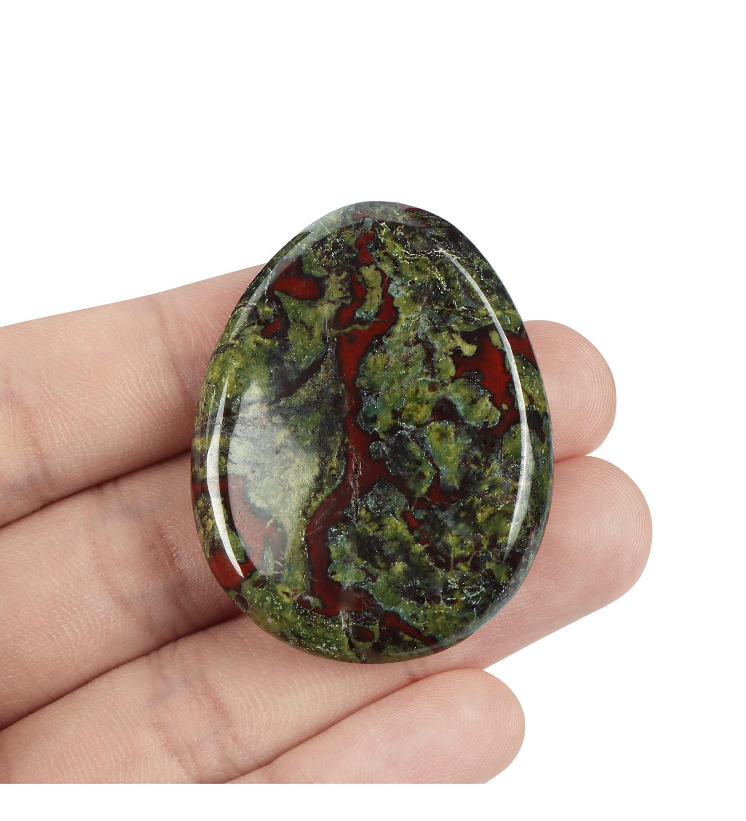 Artistone Dragon Blood Stone Crystal Thumb Stone Worry Stones Hand Carved Palm Stones Crystal Chakra Worry Stone for Anxiety Meditation Reiki Water Drop Shaped - Buy Online on SooperMarket.com