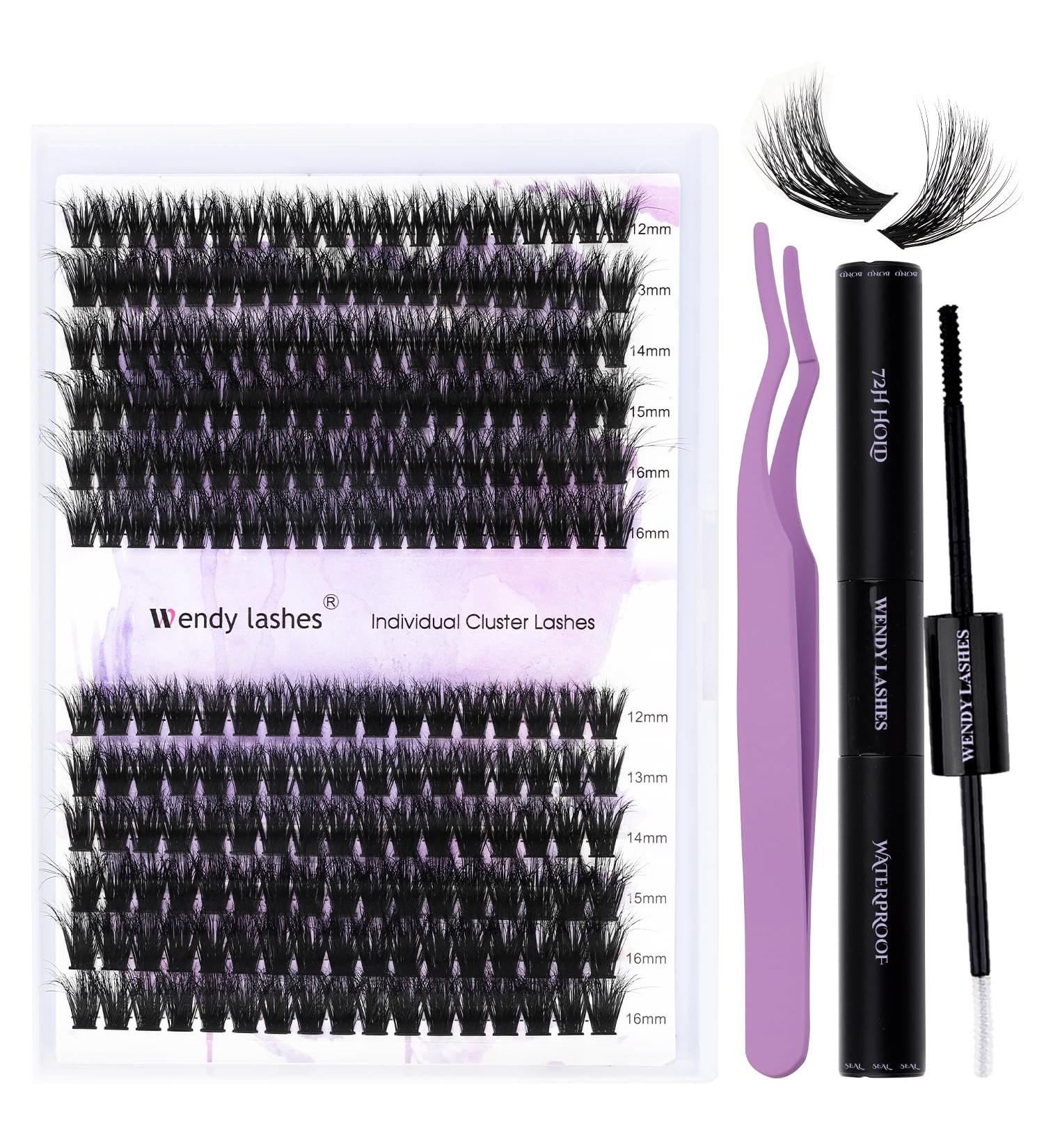 Shop WENDY Lash Extension Kit - 60D+80D D Curl Cluster Lashes for Stunning 3D Effect - Includes Lash Bond Seal & Applicator - International Shipping Available - Buy Online on SooperMarket.com