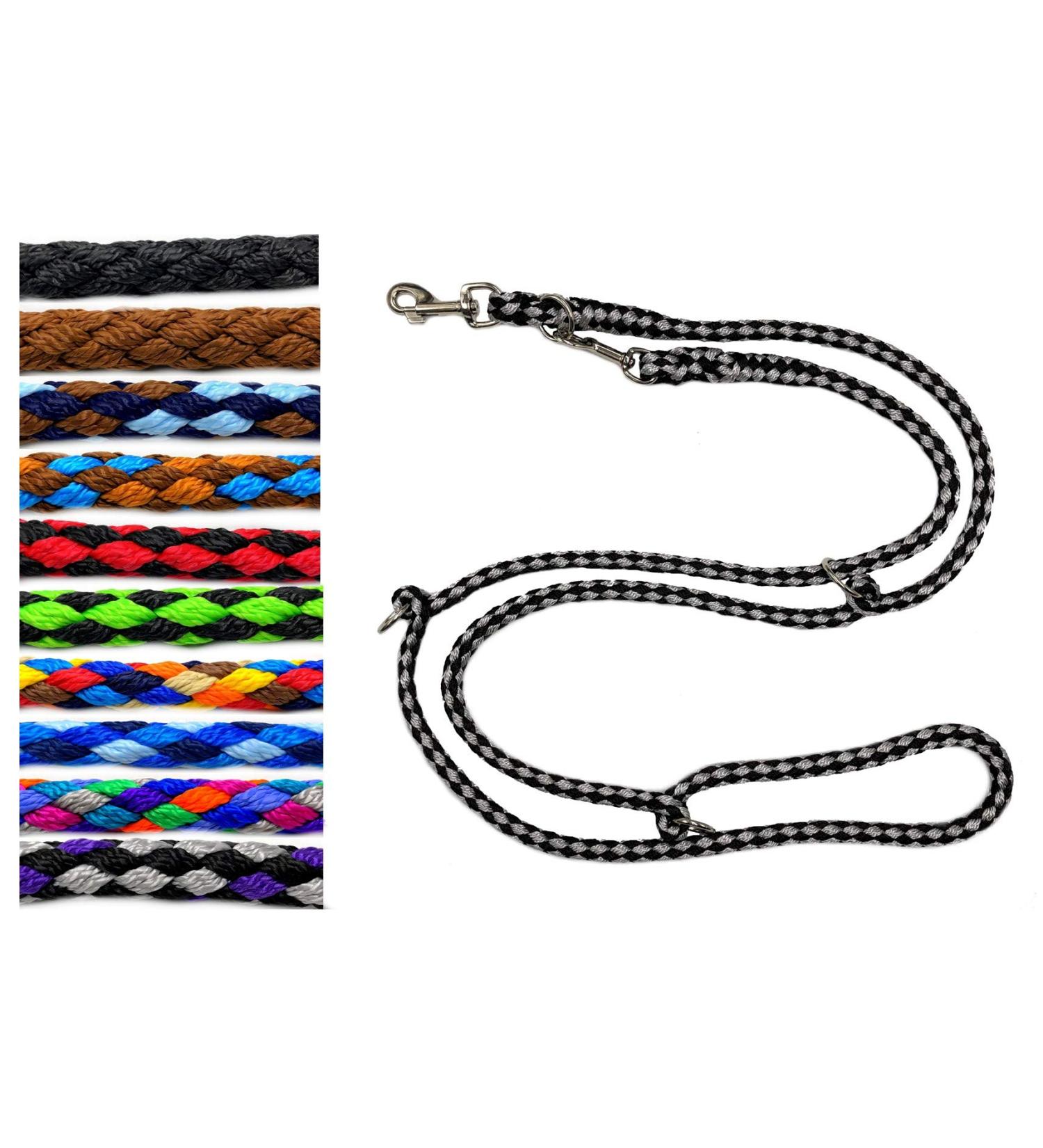 Adjustable Dog Exercise Line for Large Dogs up to 80 kg - 2.40m 2.80m 3.50m 5m - Durable Double-Line Guide (Dallas Black-Silver) - Buy Online on SooperMarket.com
