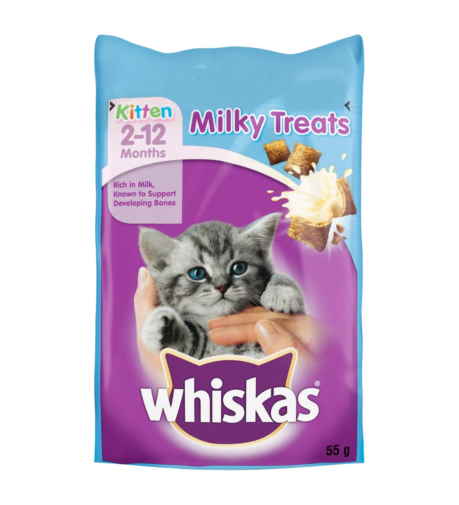 Whiskas 2-12 Month Kitten Milky Treats 55 g (Pack of 8) Milky Treats 55 g (Pack of 8) - Buy Online on SooperMarket.com