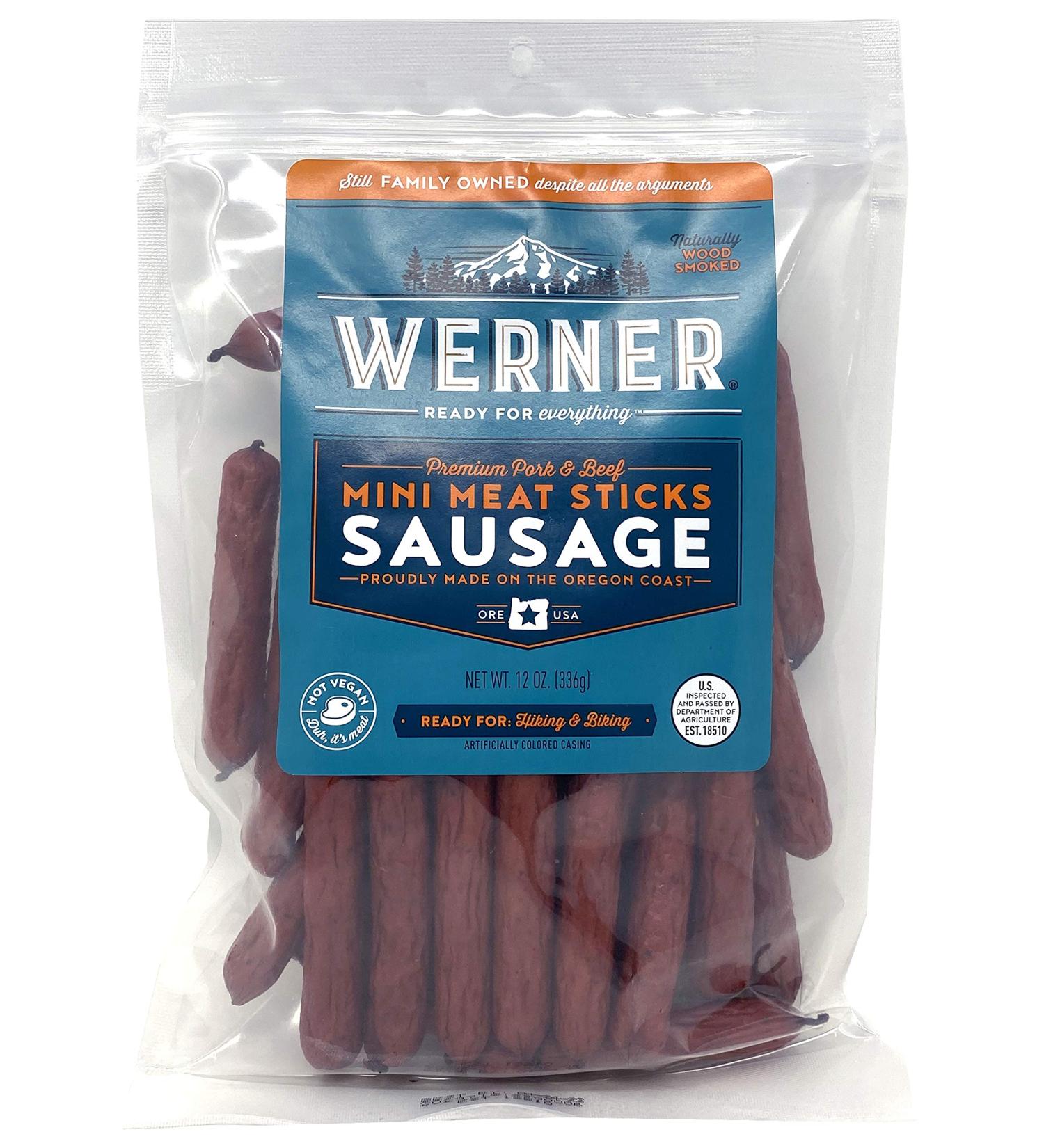 Werner Gourmet Meat Snacks Sausage Mini Sticks - 12 oz. - Buy Online on SooperMarket.com