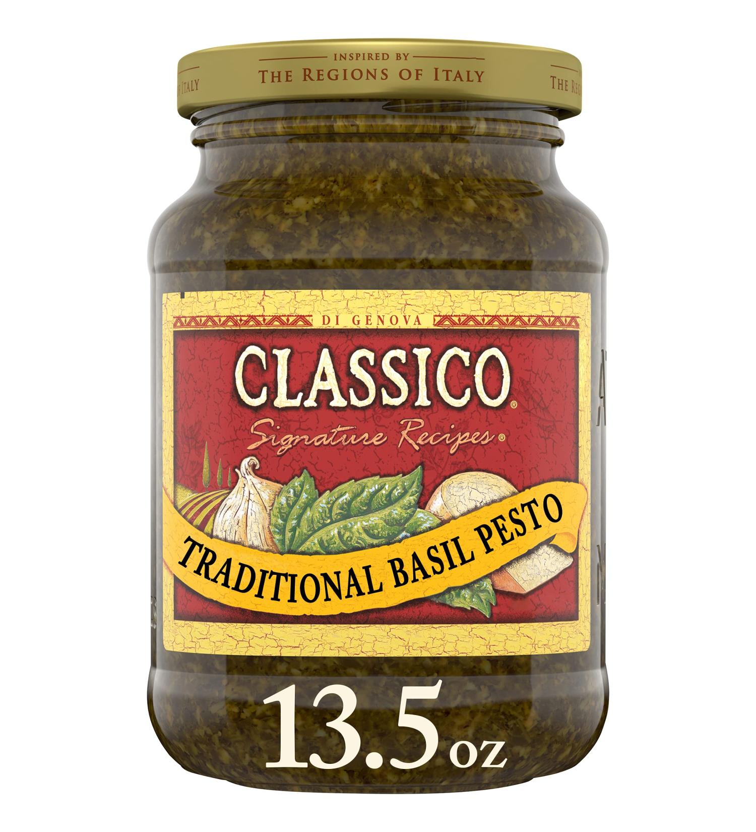 Classico Traditional Basil Pesto Sauce & Spread - 13.5 oz Jar - Buy Online on SooperMarket.com