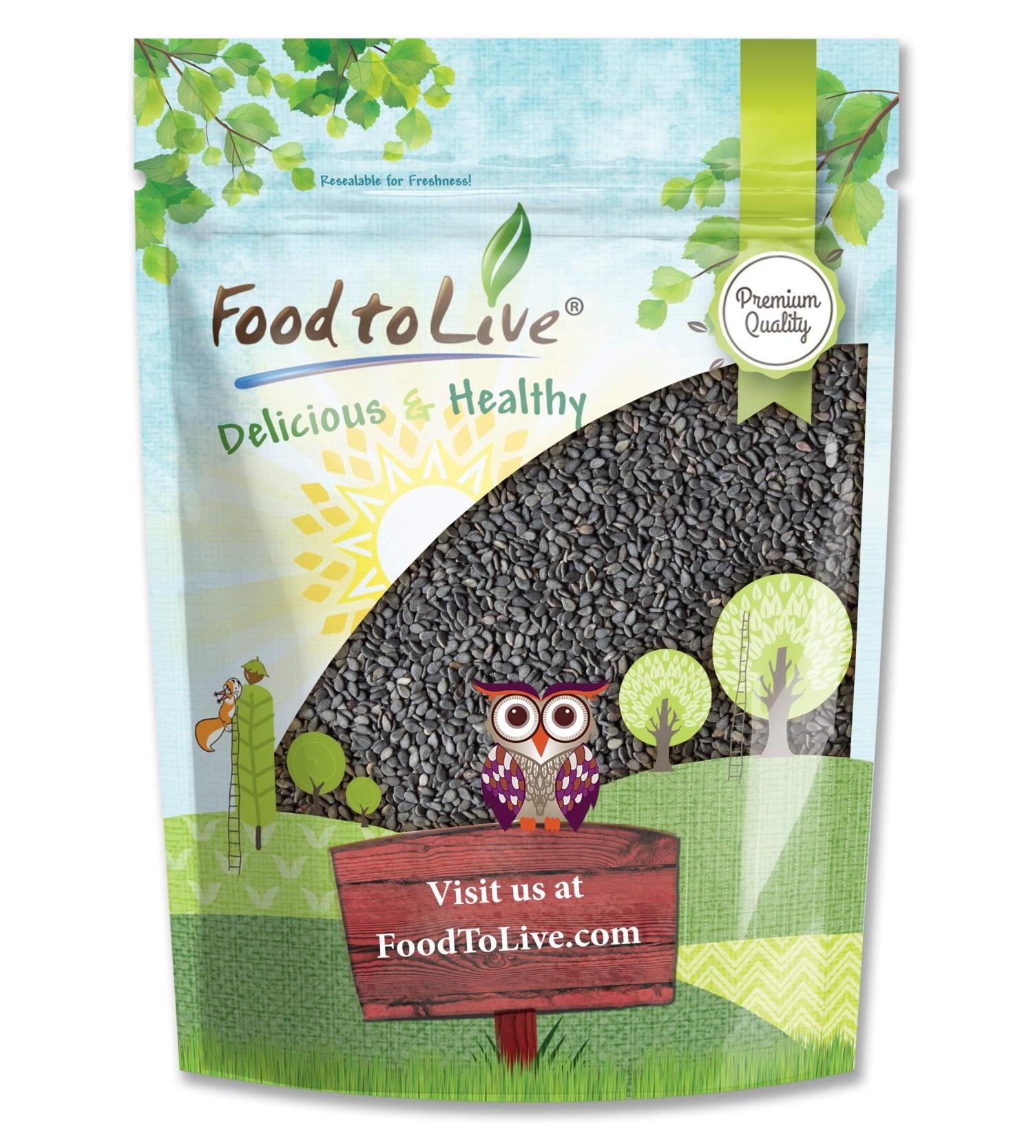 Organic Black Sesame Seeds 12oz - Raw Unhulled Kala Til Seeds, Kosher, Vegan - High Fiber, Calcium & Iron - Ideal for Sesame/Tahini Paste, Baked Goods & Noodles - Buy Online on SooperMarket.com