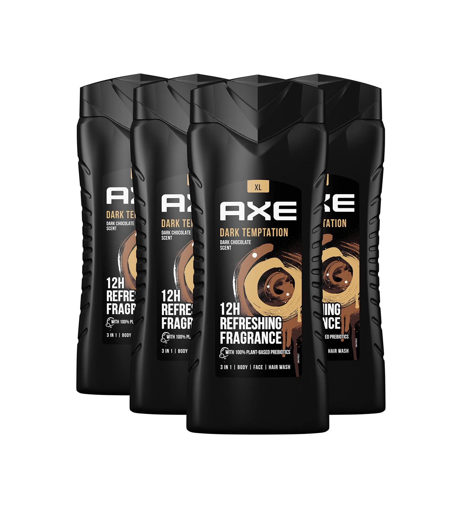 AX 3-in-1 Shower Gel & Shampoo Dark Textation XL - 400ml (4 Pack) | Long-Lasting Freshness & Dermatologically Tested - Buy Online on SooperMarket.com