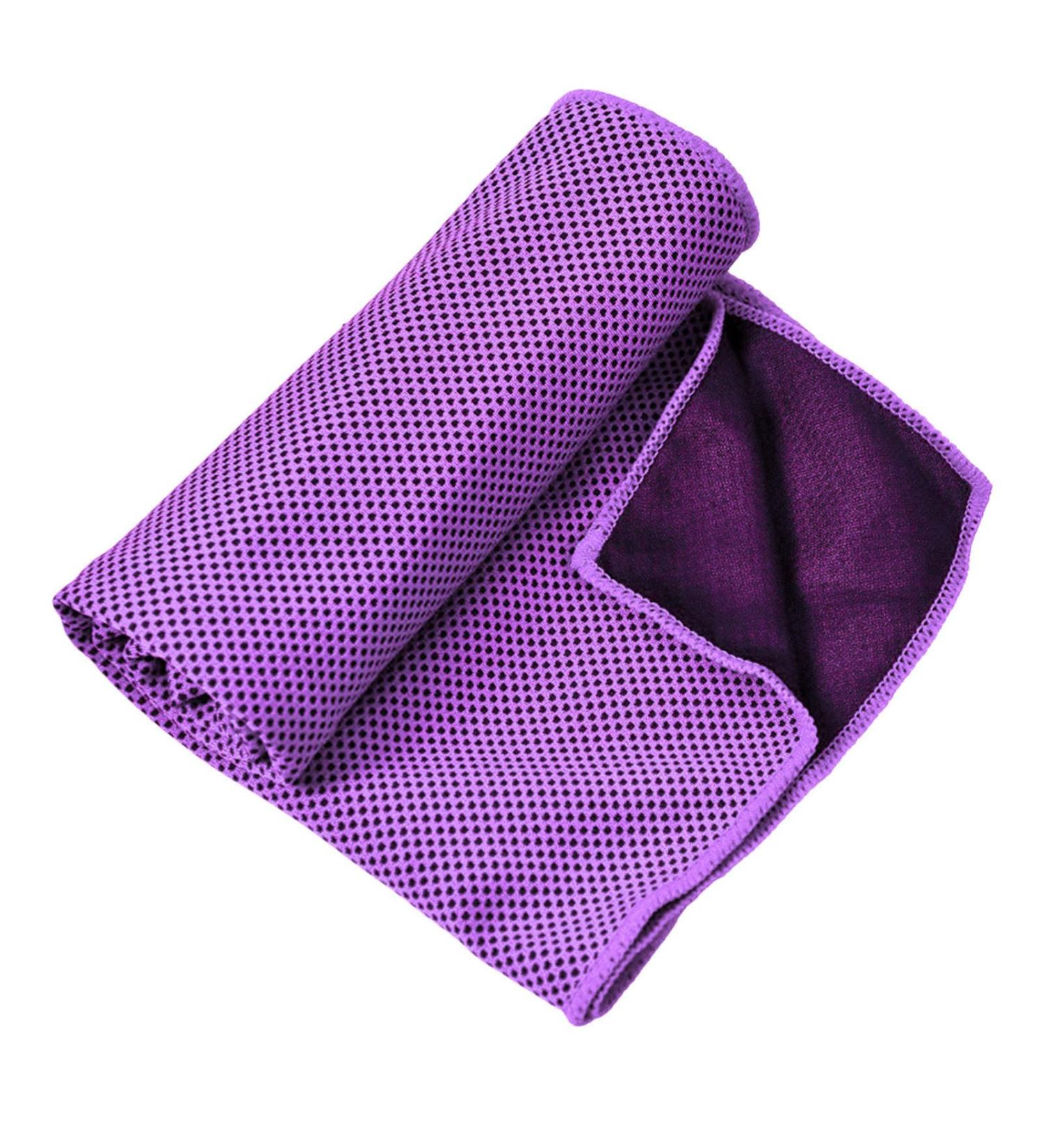 Cooling Towel Foldable Portable Absorb Sweat Microfiber Chilly Ice Towel for Sports Travel Yoga (Purple) - Buy Online on SooperMarket.com