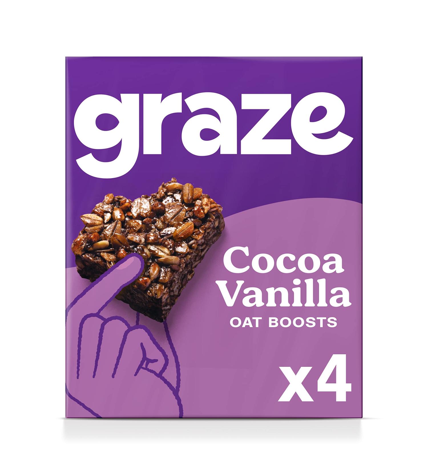 Graze Healthy Snacks - Cocoa Vanilla Vegan Snack Bars-4x30g - Buy Online on SooperMarket.com