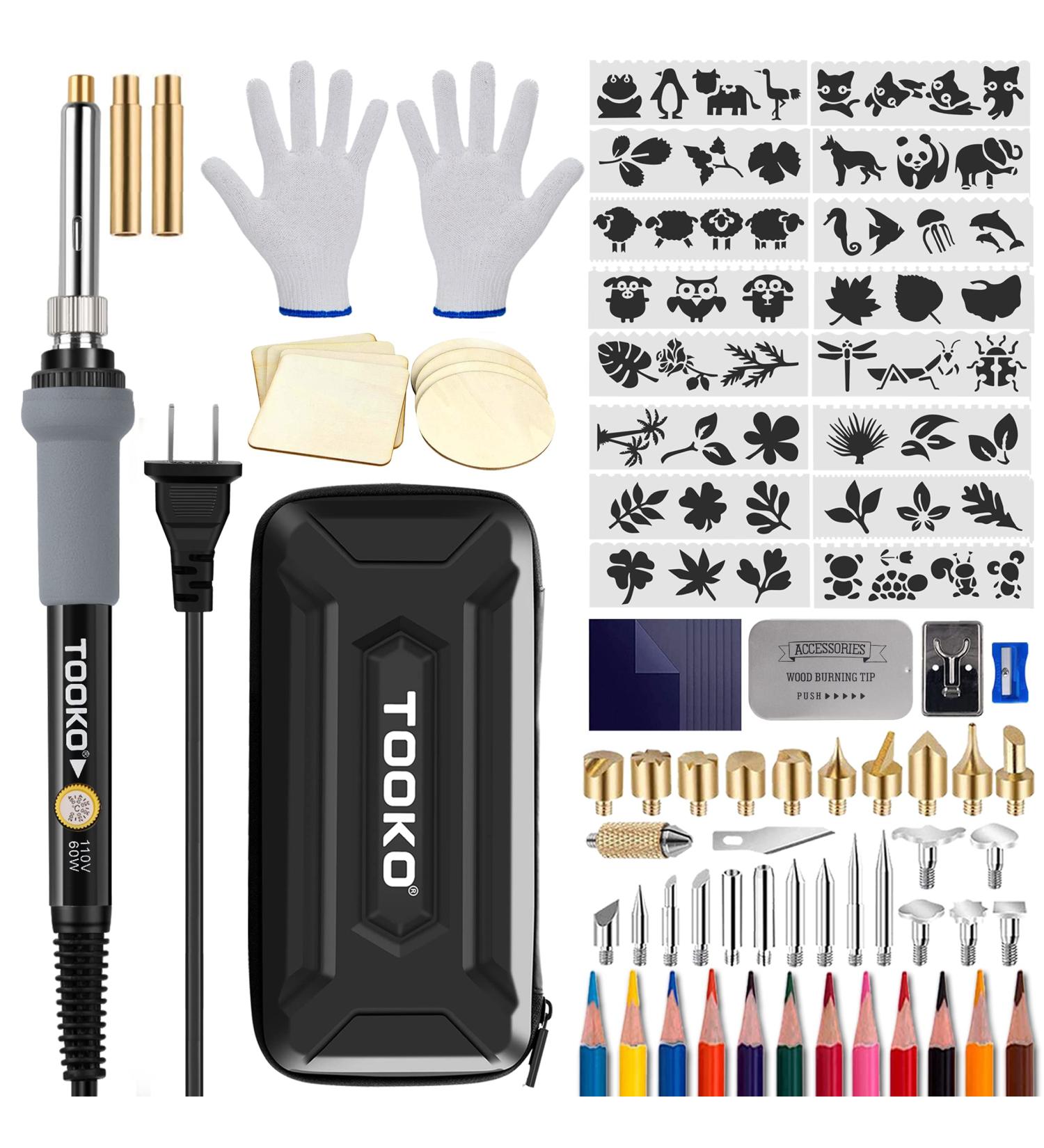 96pcs Professional Wood Burning Kit - Adjustable Temperature Wood Burner Pen Tool Set for Embossing/Carving - Ideal for Beginners and Adults - Buy Online on SooperMarket.com