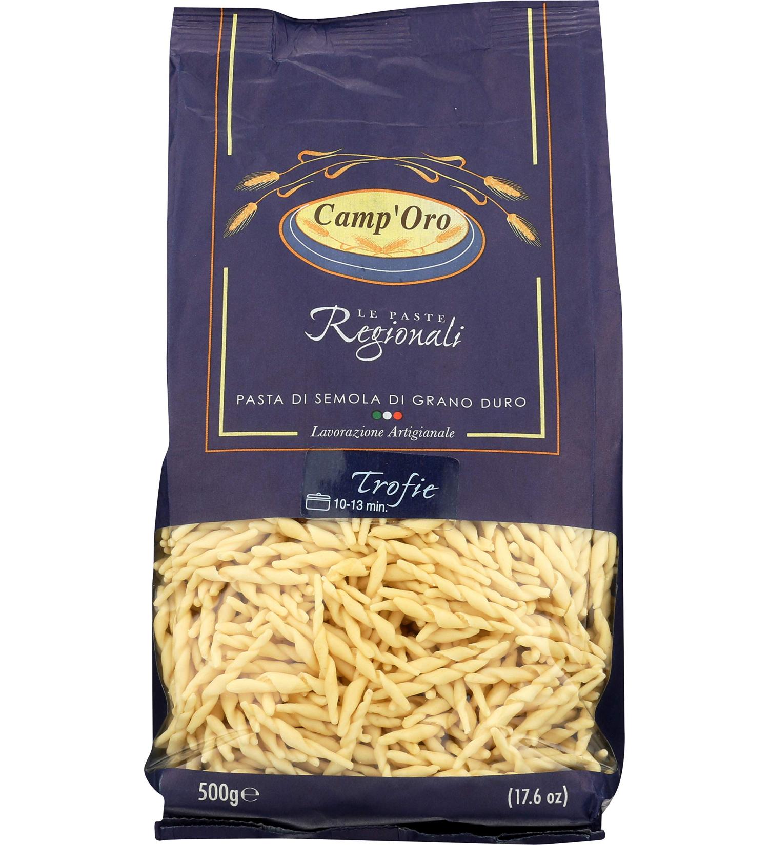 Camp'Oro Le Regionali Italian Pasta Trofie 17.6 oz - Pack of 16 - Buy Online on SooperMarket.com