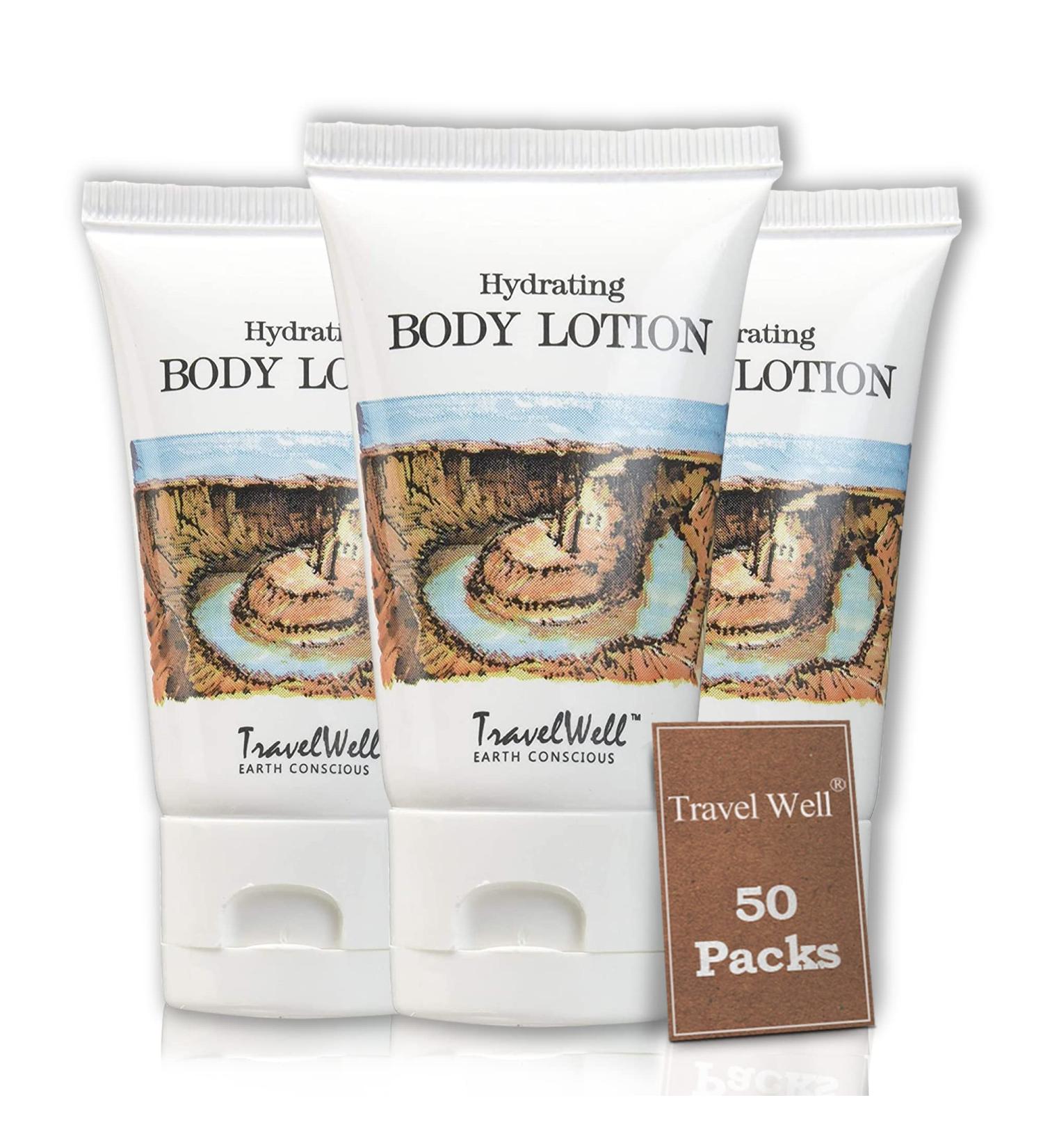 Travelwell Landscape Series Hotel Toiletries Amenities Travel Size Lotion 1.0 Fl Oz - Pack of 50 Individually Wrapped Tubes - Hotel Toiletries in Bulk - Buy Online on SooperMarket.com