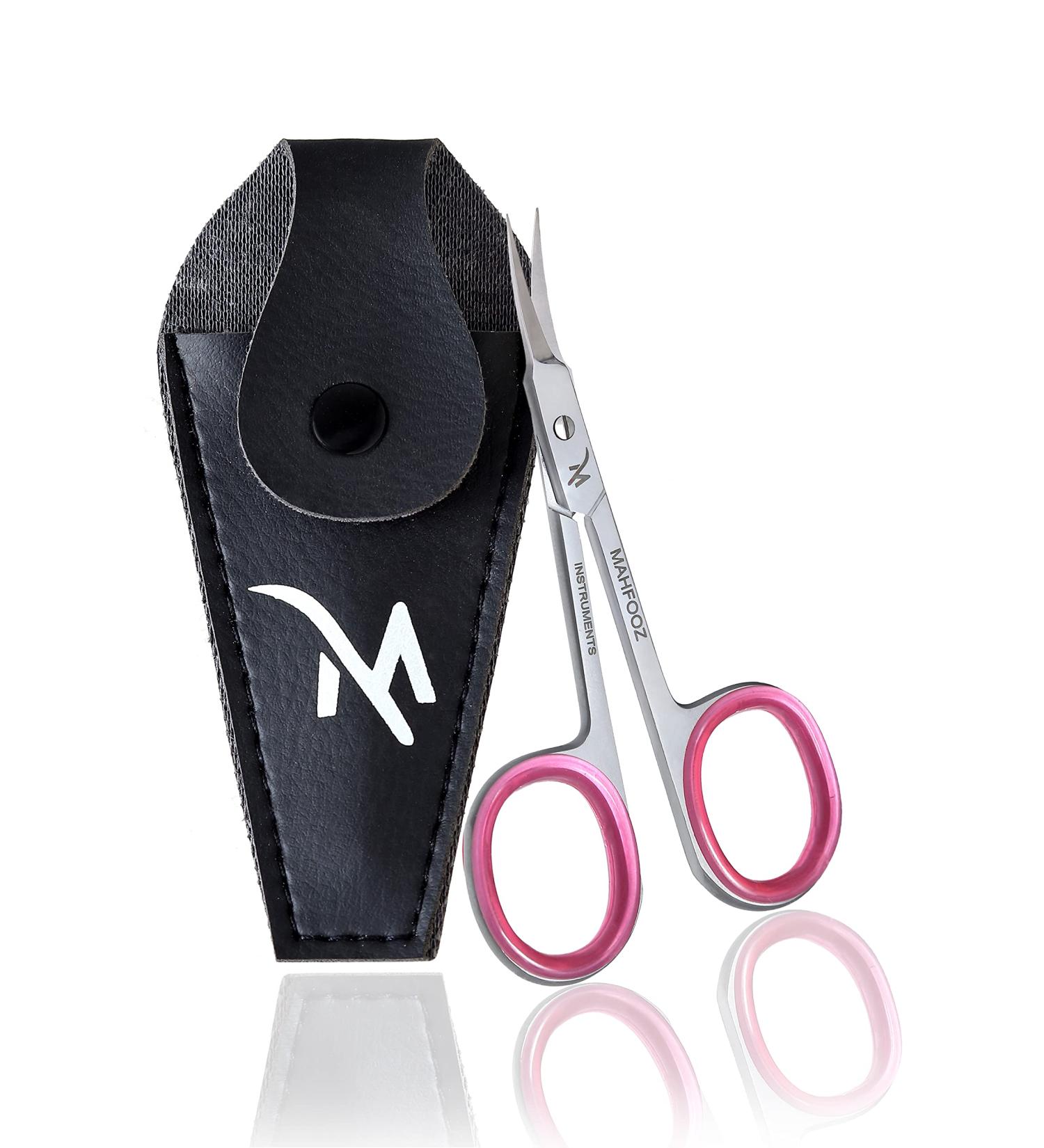 Cuticle Scissors - Beauty Trimming Tool for Eyebrows, Nose Hair, Finger & Toe Nail Care - Pink Ring Handle - Buy Online on SooperMarket.com