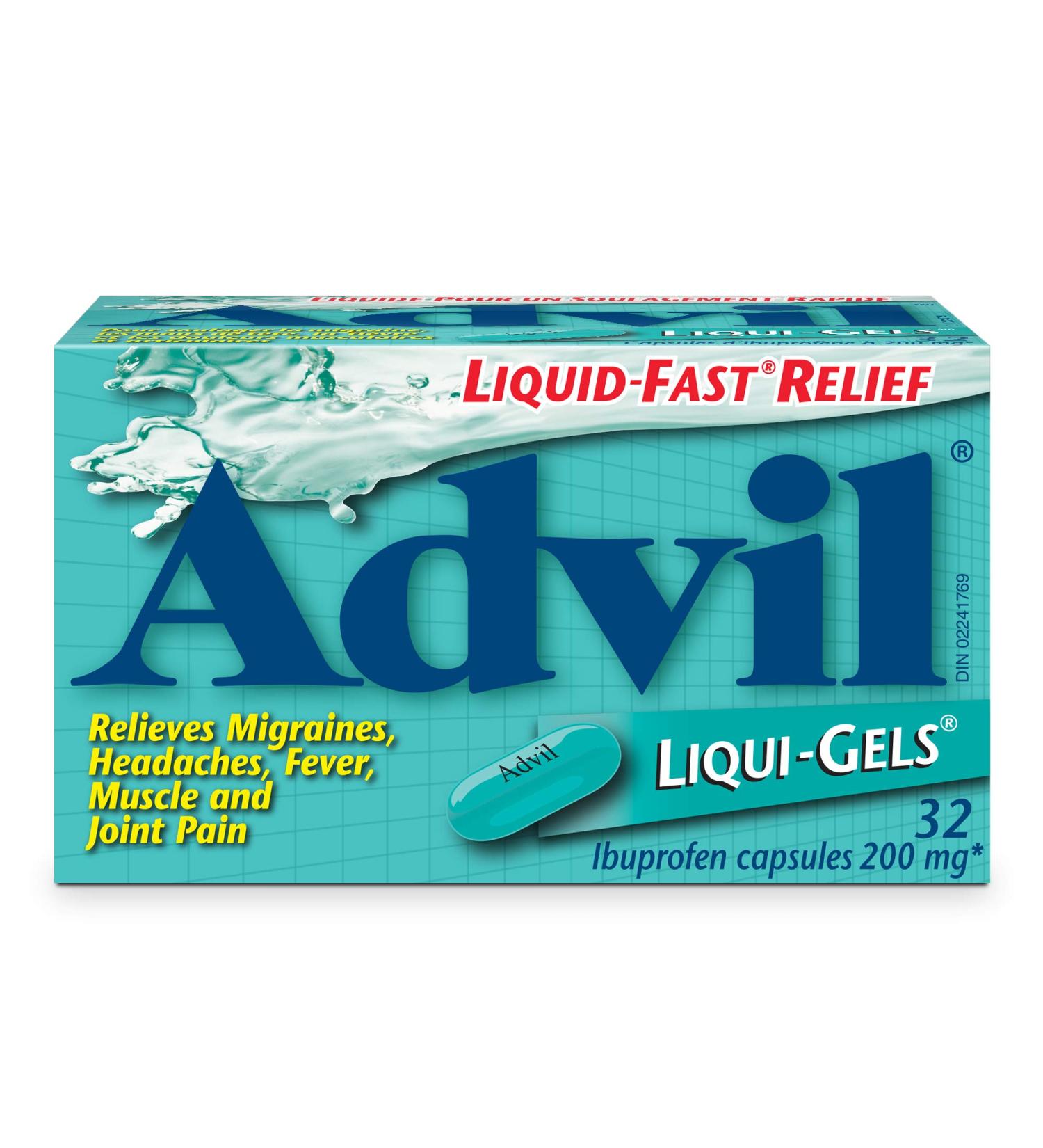 Advil Regular Strength Ibuprofen Pain Relief Liquid-Gels Fast Acting Pain Relief for Migraine Back Neck Joint and Muscle Relief 200mg (32 Count) - Buy Online on SooperMarket.com
