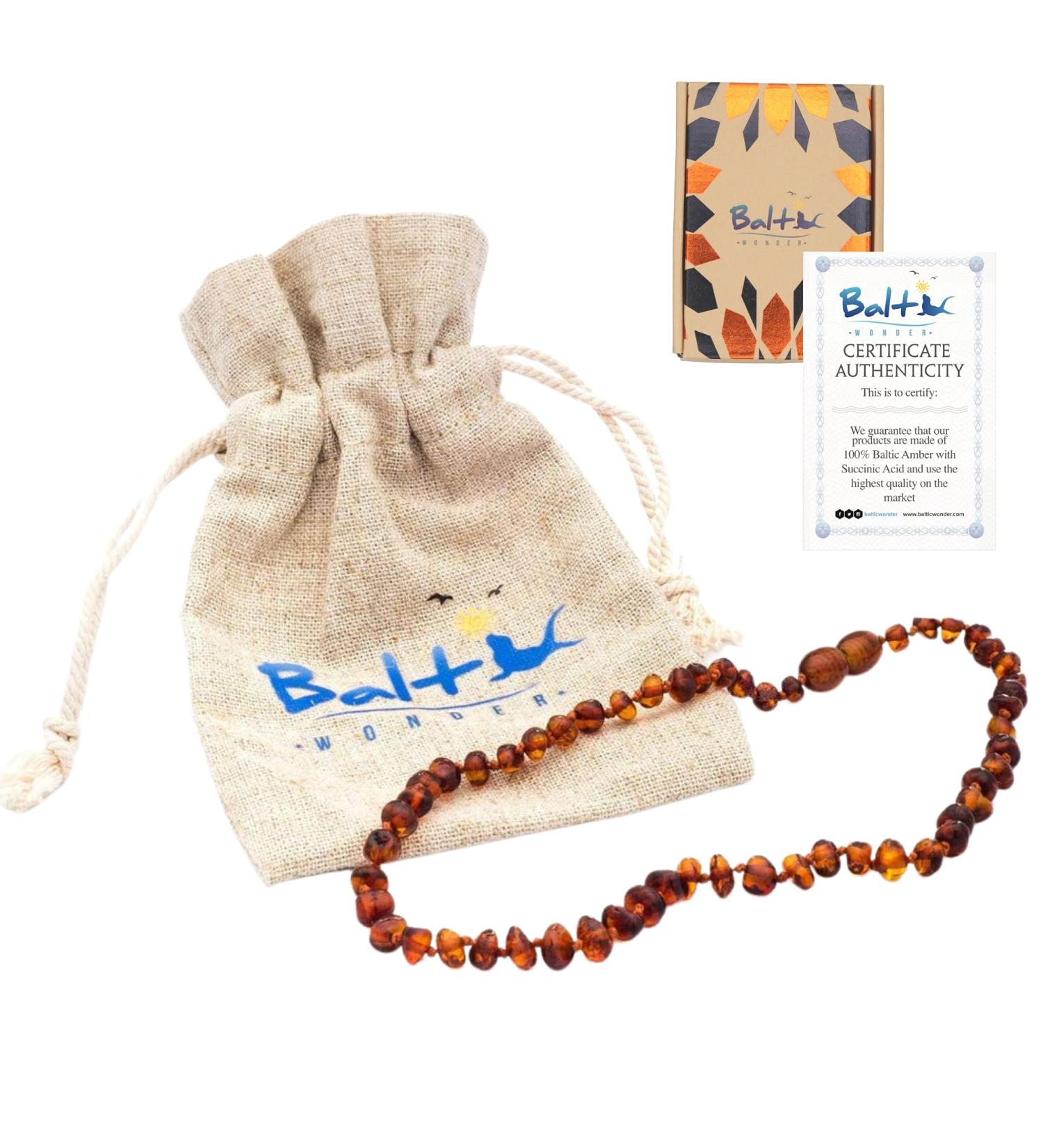 Baltic Wonder Baroque Polished Cognac Baltic Necklaces - 100% Authentic Amber - Buy Online on SooperMarket.com