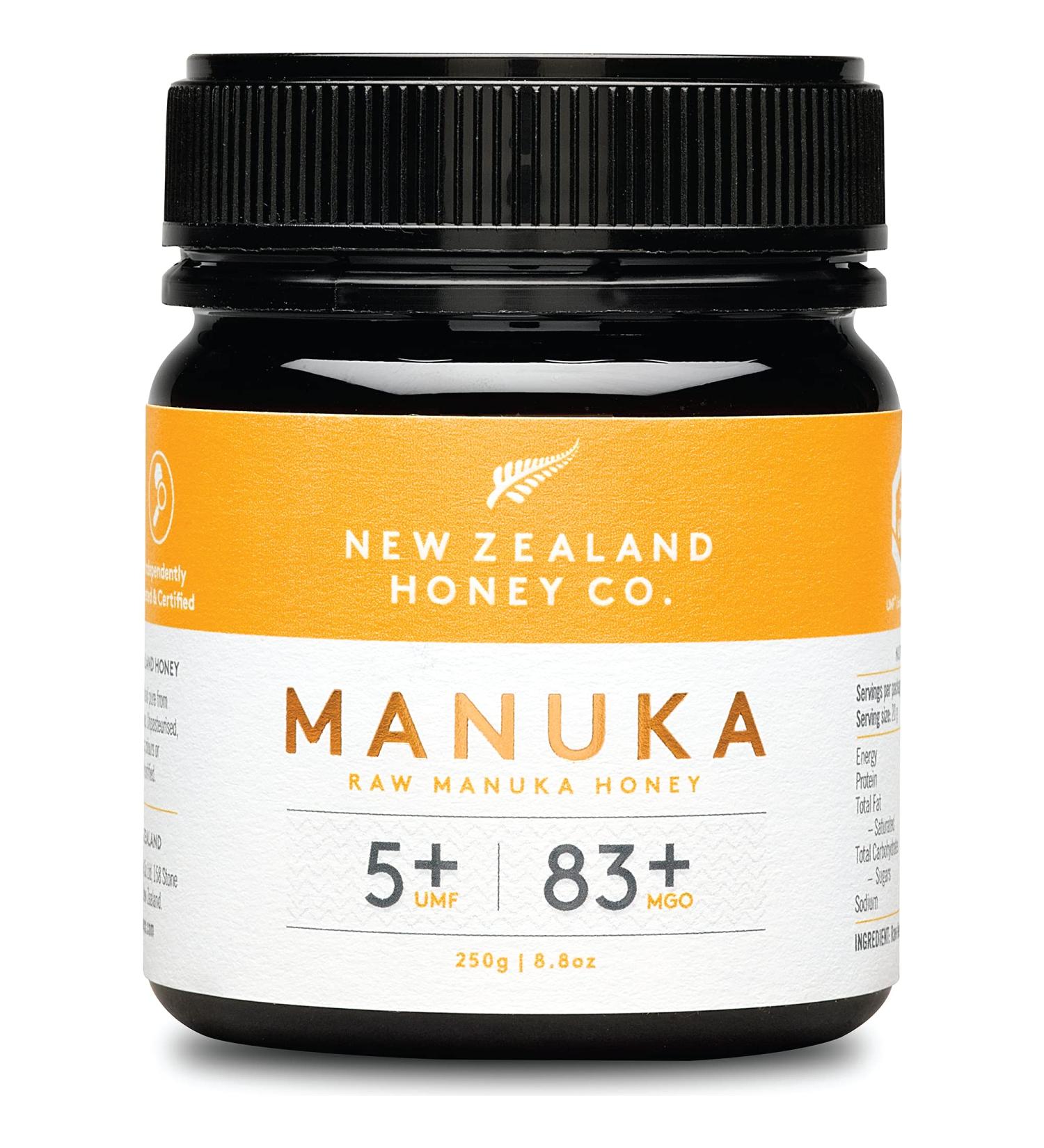 Buy New Zealand Honey Co. Raw Manuka Honey UMF 5+ | MGO 83+ | 250g (8.8oz) - Pure & Natural - Buy Online on SooperMarket.com