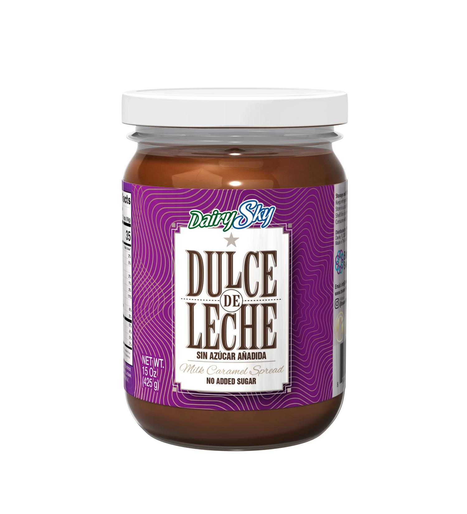 Dulce de Leche Sin Az car - 15 oz | Keto Friendly, Gluten & Lactose Free, Low Calorie Spread | No Added Sugar Caramel for Ice Cream, Desserts, Coffee - DairySky - Buy Online on SooperMarket.com