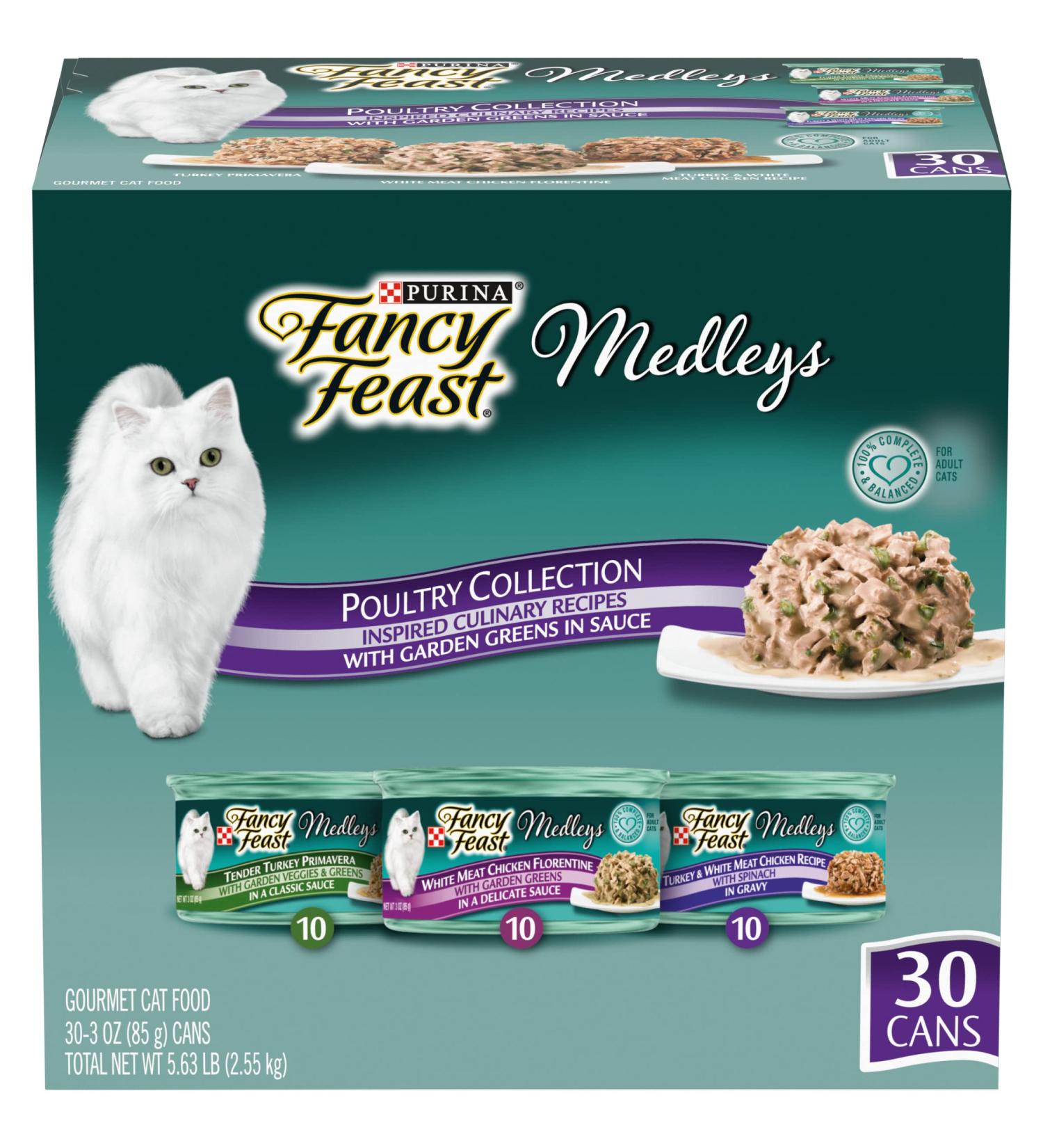 Purina Fancy Feast Medleys Poultry Collection Variety Pack - 30 x 3 oz Cans - Buy Online on SooperMarket.com