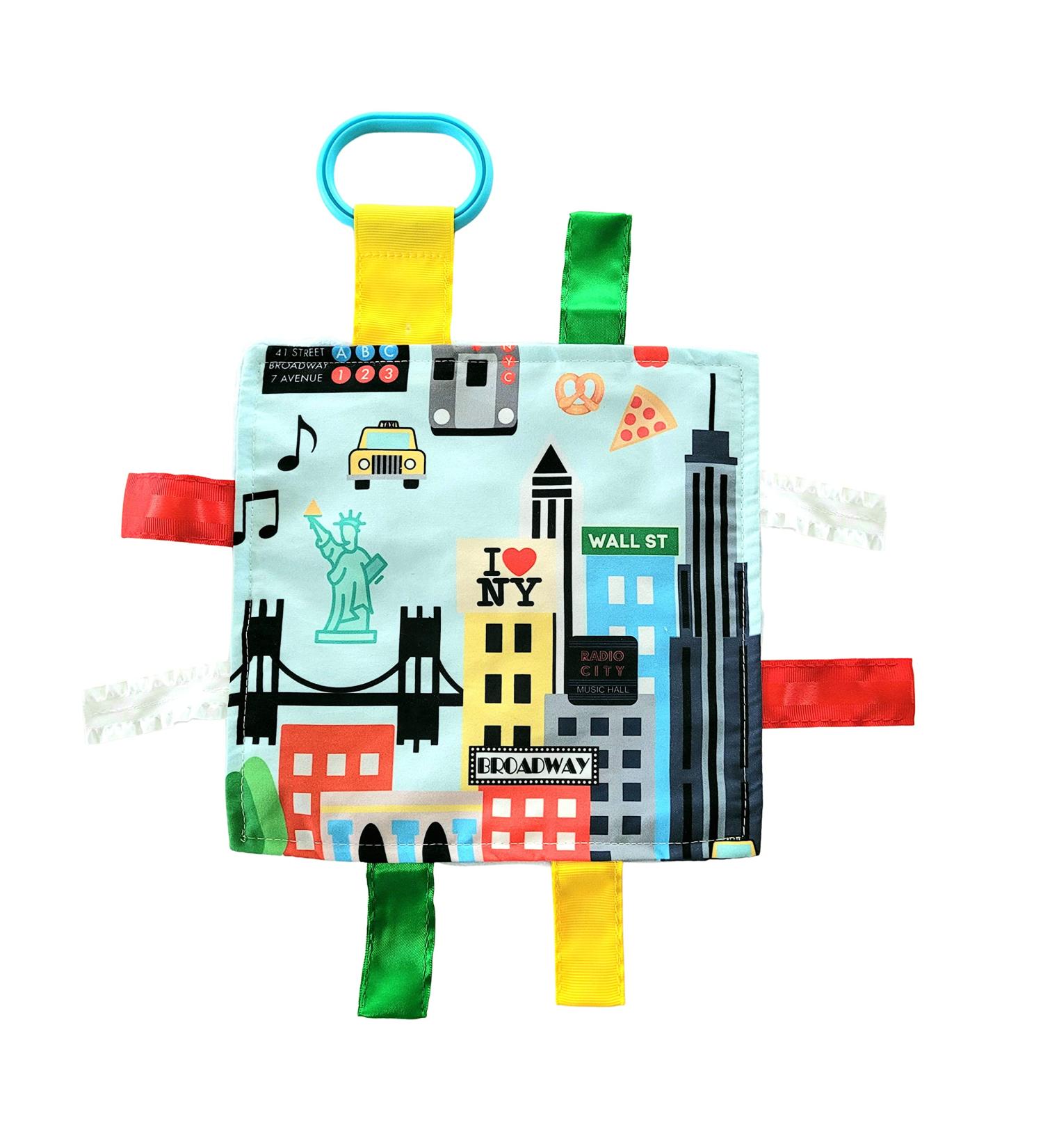 The Learning Lovey City Baby Crinkle & Teething Tag Square Tummy Time Stroller Toy 8x8 inch (New York City) - Buy Online on SooperMarket.com