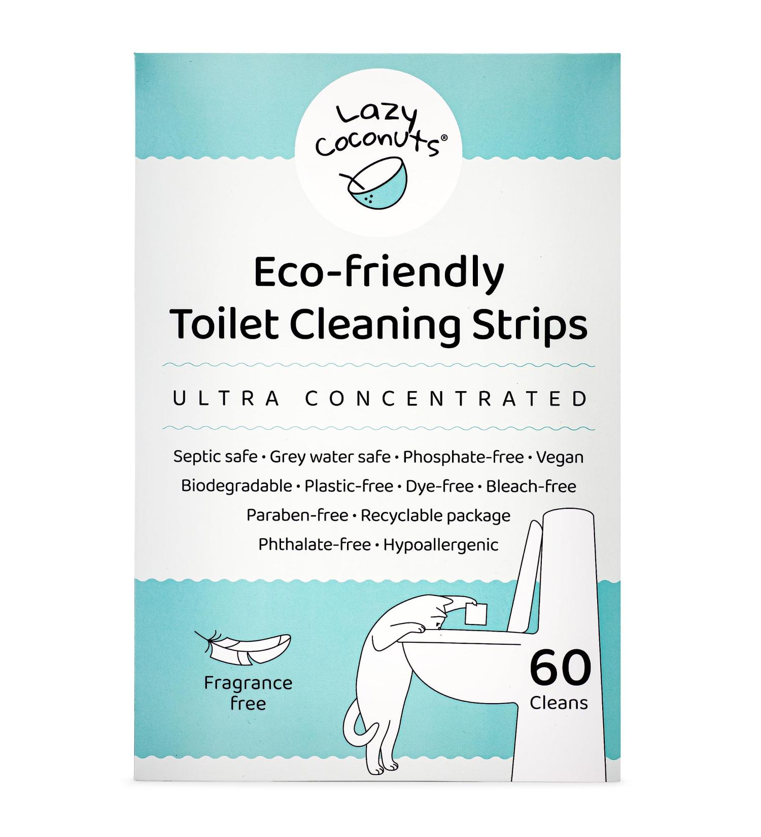 Toilet Bowl Cleaner Strips - 60 Cleans | Plastic-Free Dye-Free & Lemon Essential Oil | Eco-Friendly Cleaning Solution - Buy Online on SooperMarket.com