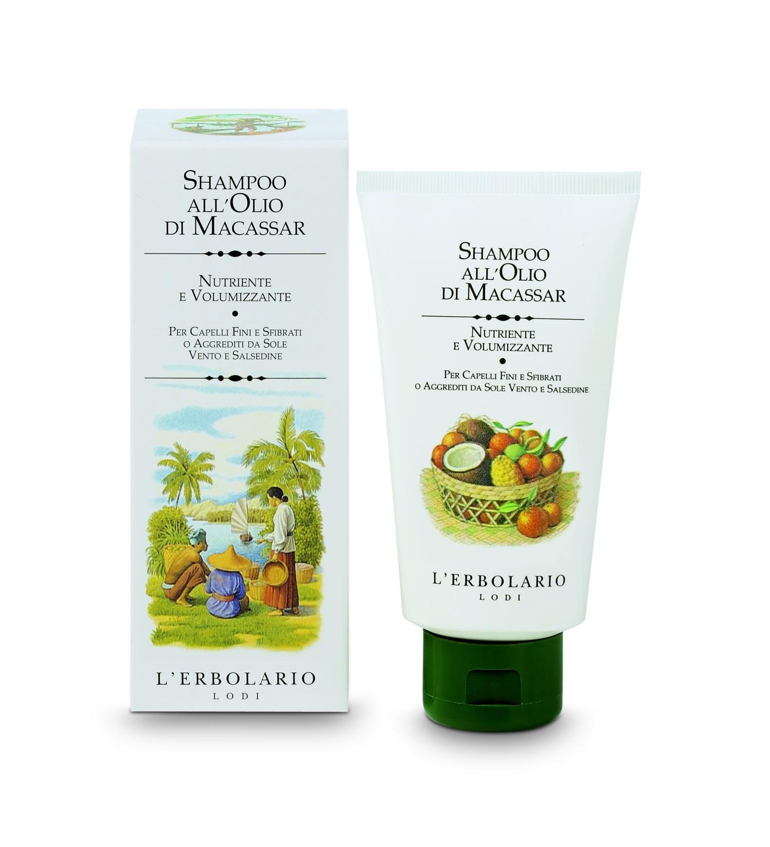 L'Erbolario Macassar Oil Shampoo Nourishing and Volume-boosting For fine and brittle or Sun-damaged Hair