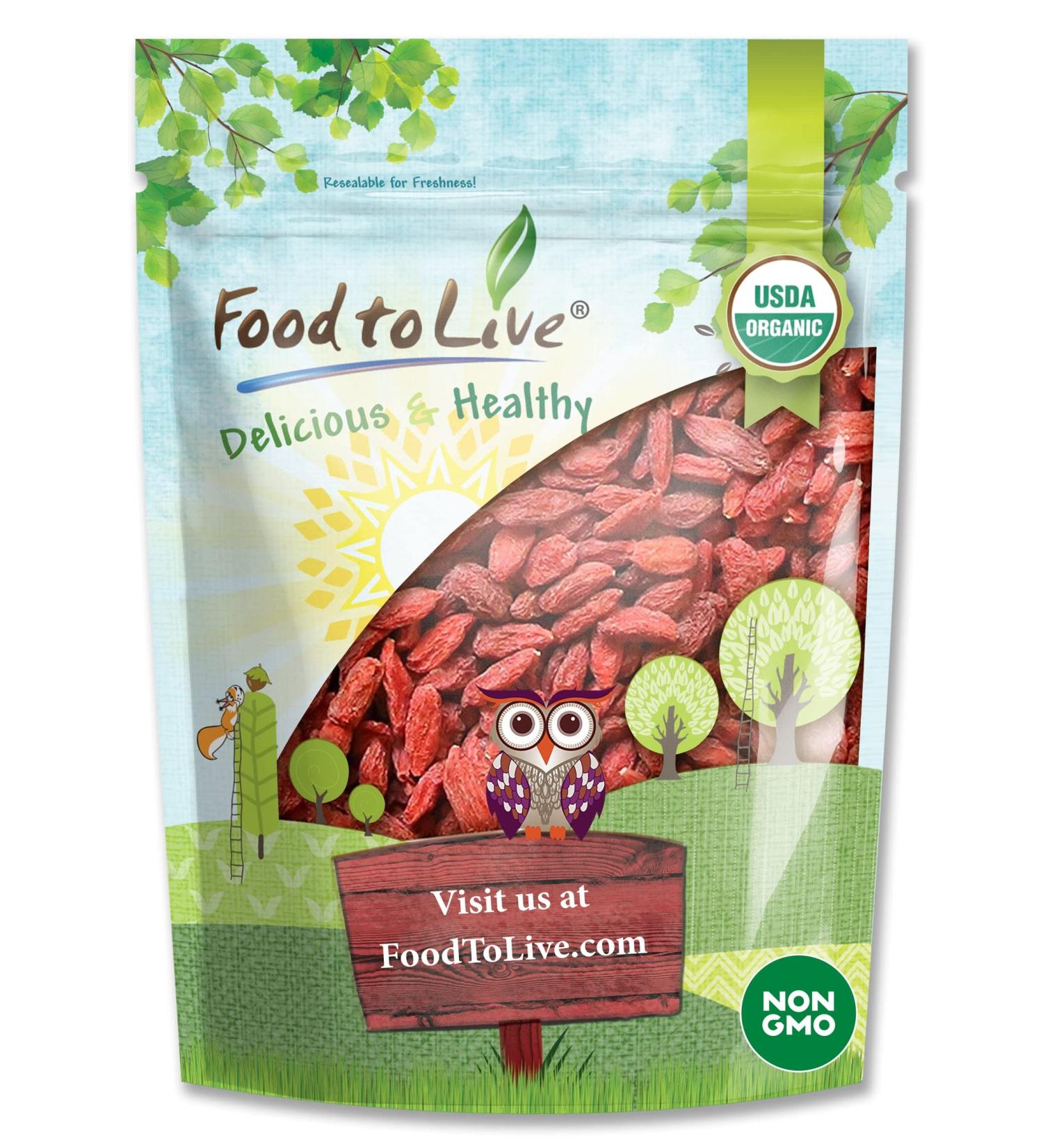 Buy Food to Live Organic Goji Berries 4 lbs - Sun Dried Non-GMO Raw Vegan Superfood - Bulk Sirtfood Snack - Buy Online on SooperMarket.com