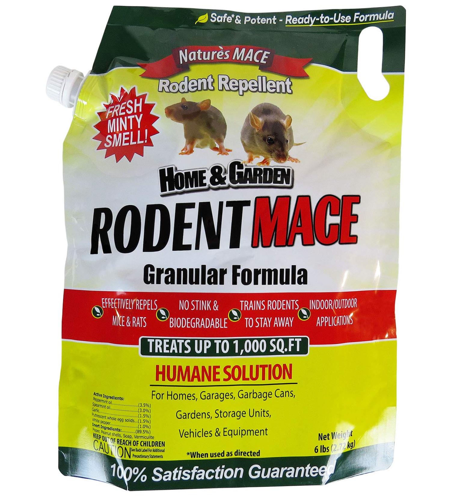 Natures MACE Rodent Repellent 6lb - Covers 1,000 Sq. Ft. - Repel Mice & Rats - Keep Home, Garage, Attic, and Crawl Space Rodent-Free - Safe for Children & Pets - 6lb Pack - Buy Online on SooperMarket.com