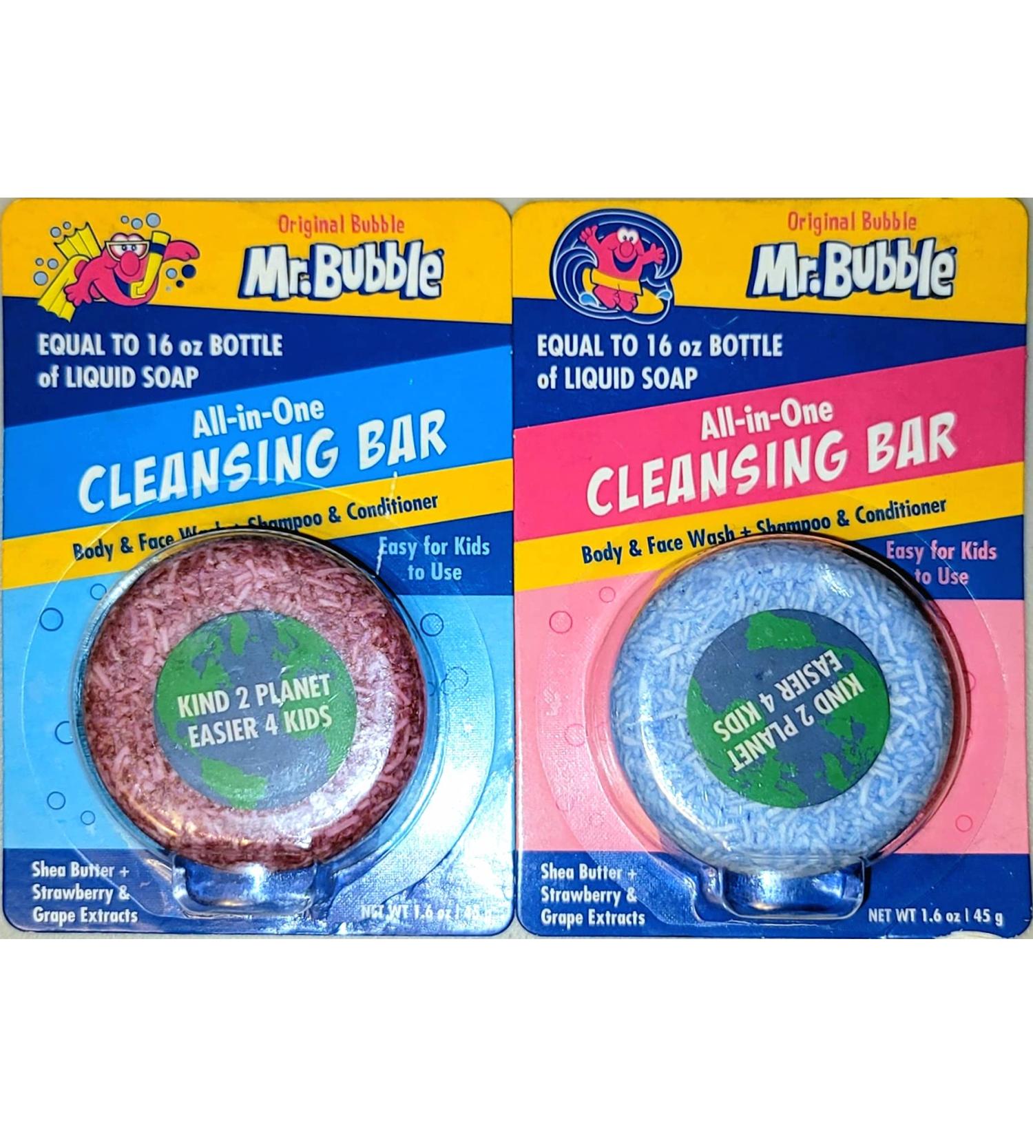 Mr. Bubble Original All-in-One Cleansing Bar - Body & Face Wash + Shampoo & Conditioner with Shea Butter & Strawberry Extract - International Shipping Available - Buy Online on SooperMarket.com