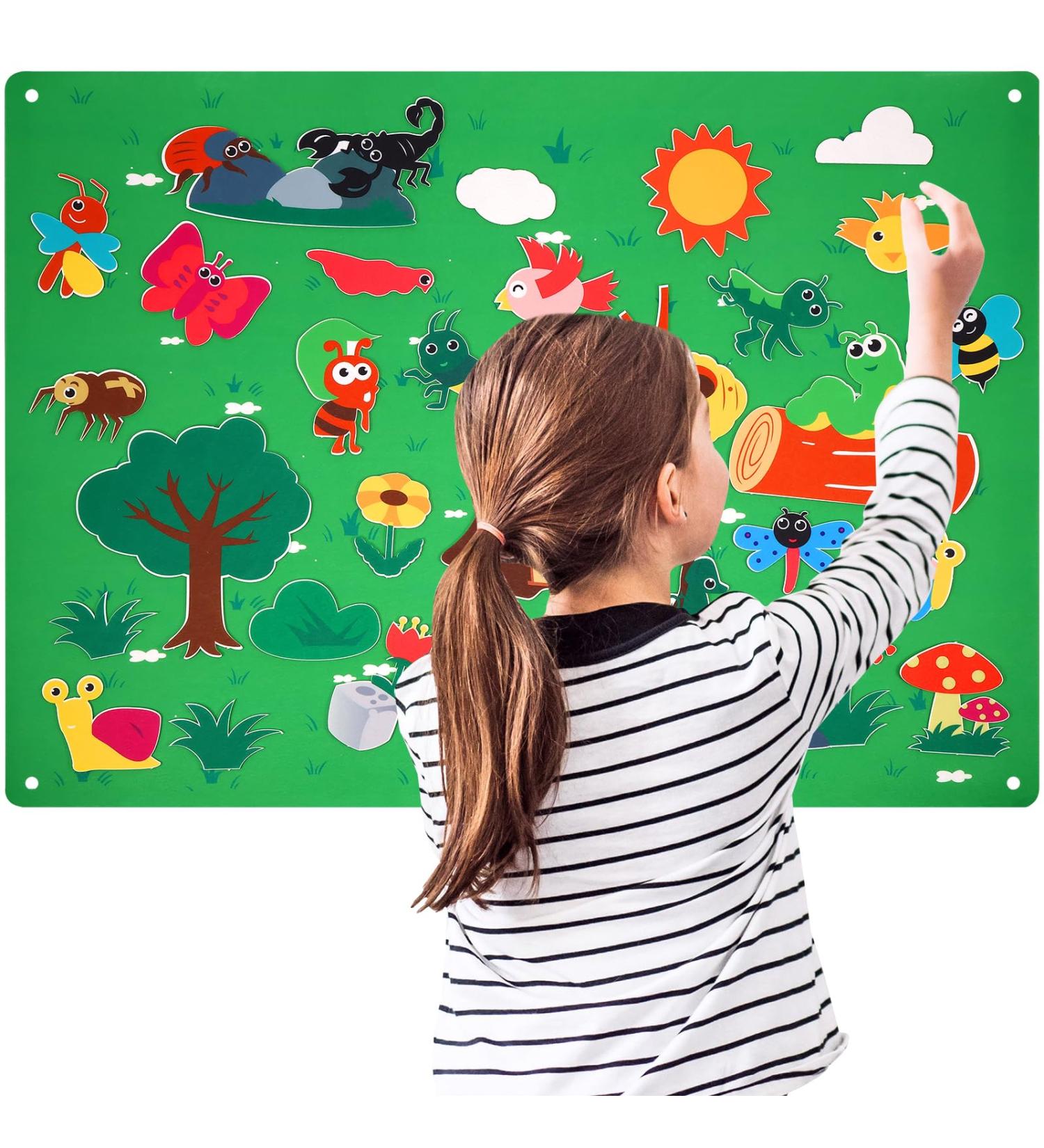 Poaiela Farm Animal Felt Board Set - Interactive Early Learning Storytelling Playset for Kids | 3.3ft Reusable Wall Hangers for Toddlers & Young Girls - Buy Online on SooperMarket.com