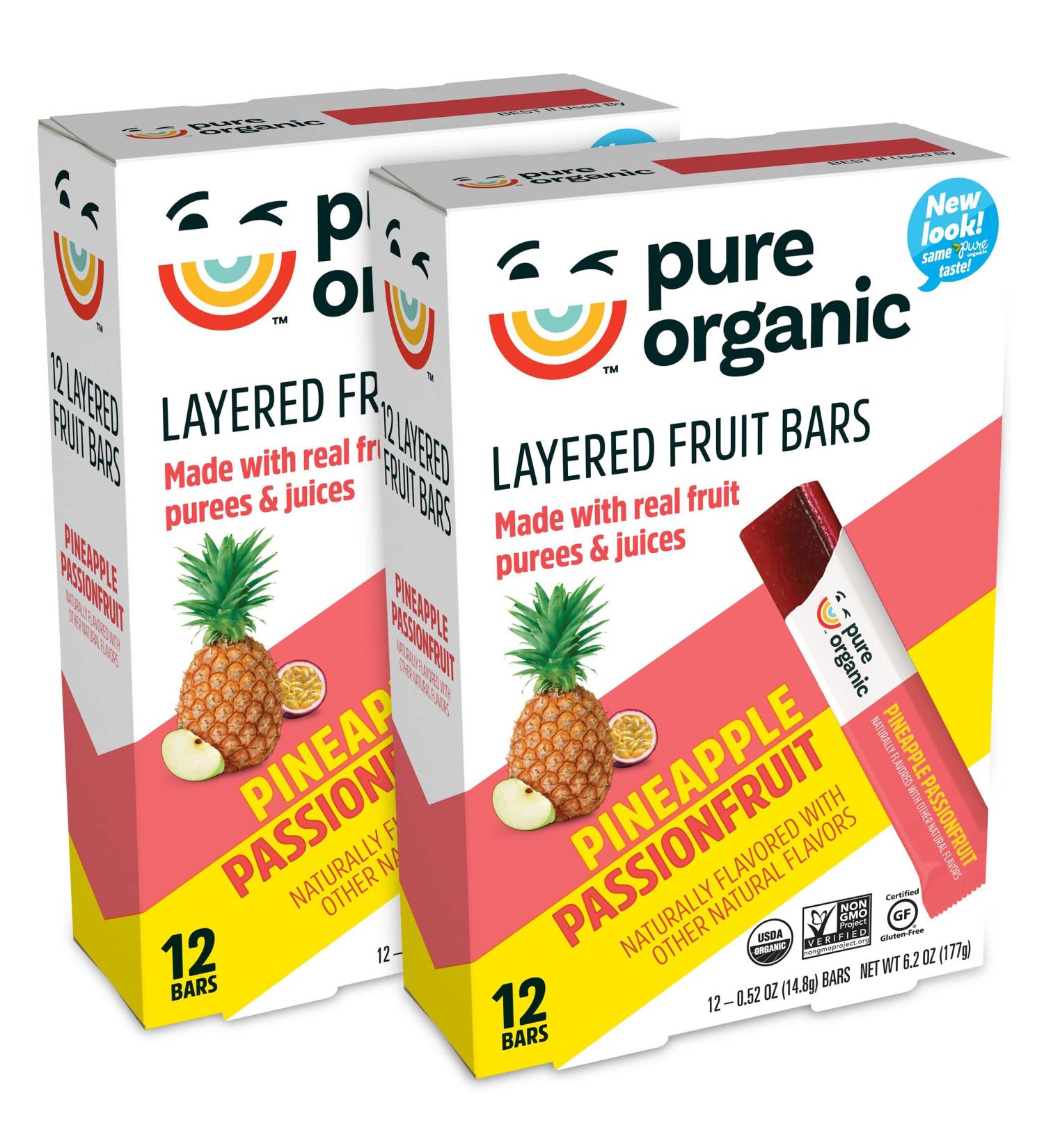 Organic Pineapple Passionfruit Fruit Bars - Gluten Free & Vegan (24 Bars) - Buy Online on SooperMarket.com