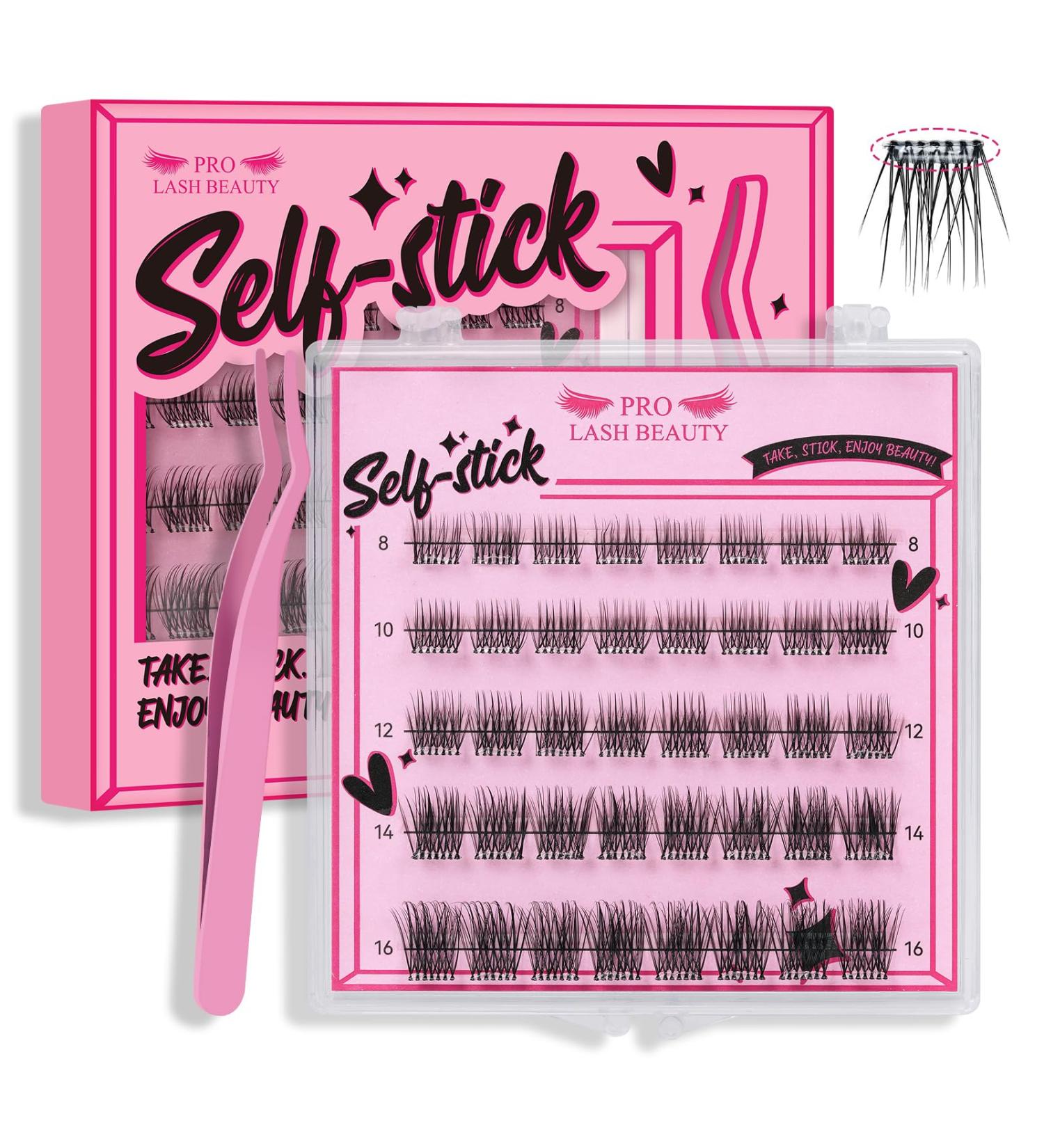 Bamboo Self-Adhesive Eyelash Clusters - 40Pcs | No Glue, No Remover | Reusable Press-On Lashes | Easy to Use - Buy Online on SooperMarket.com