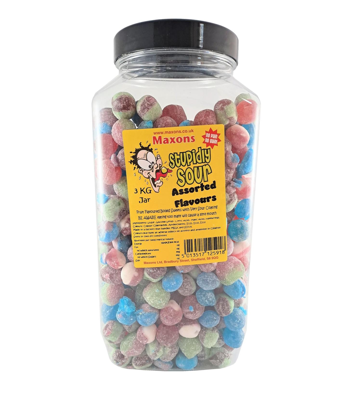 Maxons Ltd Assorted Stupidly Sour Balls 3Kg - Buy Online on SooperMarket.com