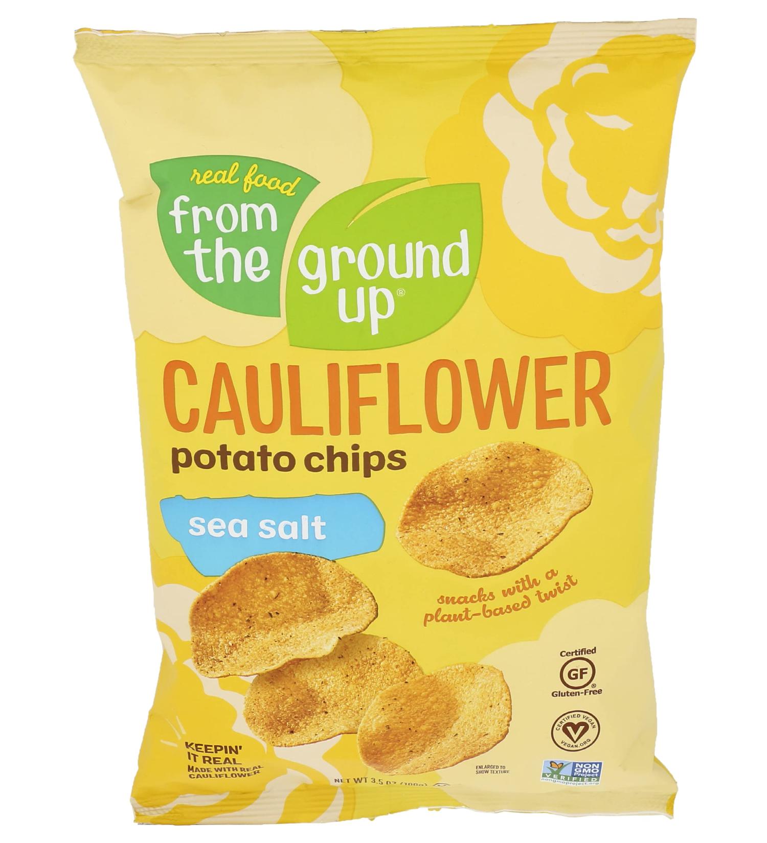 FROM THE GROUND UP Sea Salt Cauliflower Chips - 3.5 OZ | Healthy Snack Option - Buy Online on SooperMarket.com