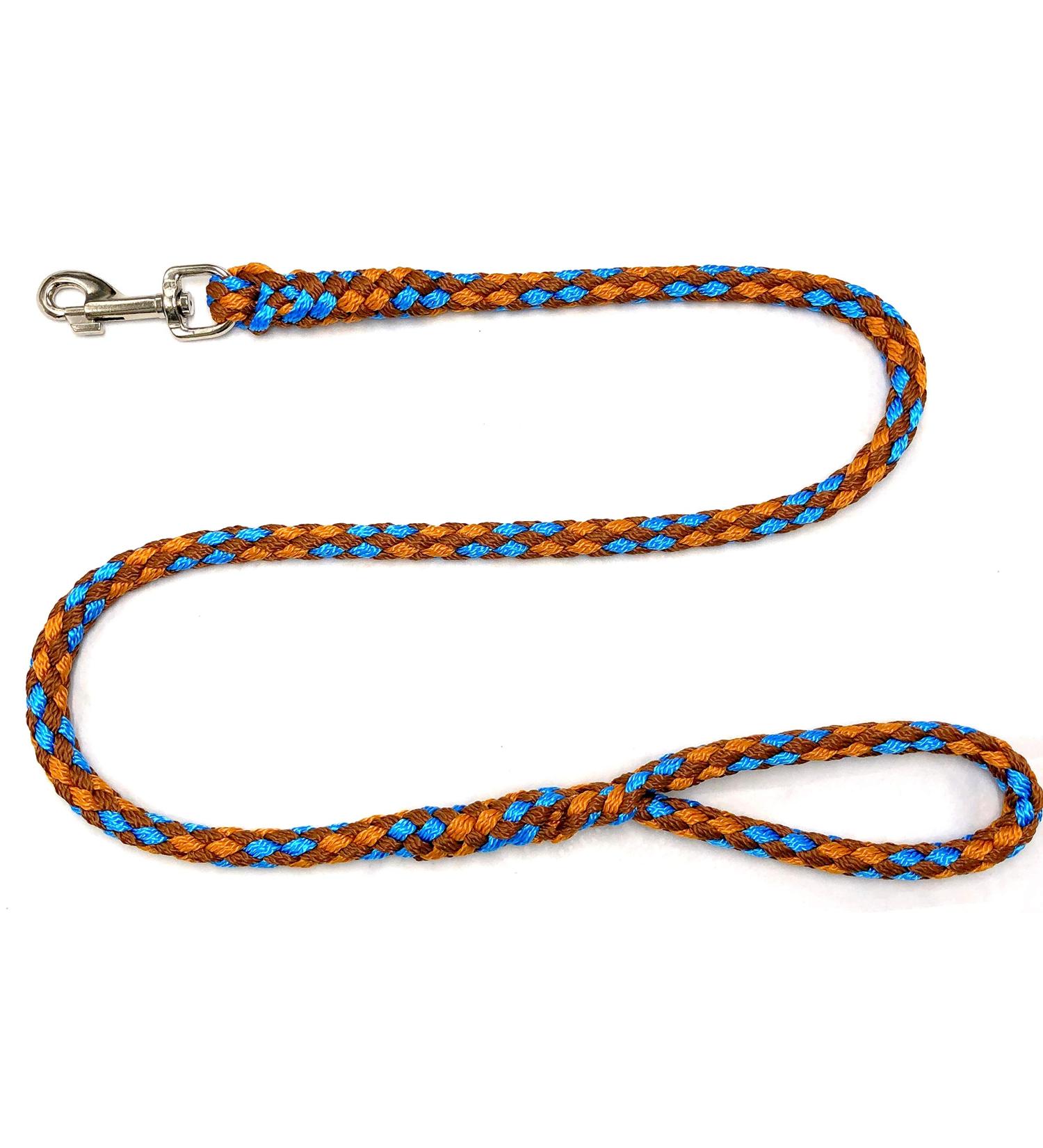 Dog leash large dogs jumbo with hand loop up to 80 kg / guide line / practice line / training line very stable 17 colors (2.50m Hawaii (brown curry turkey)) 2.50m Hawaii (brown curry-t rkis)