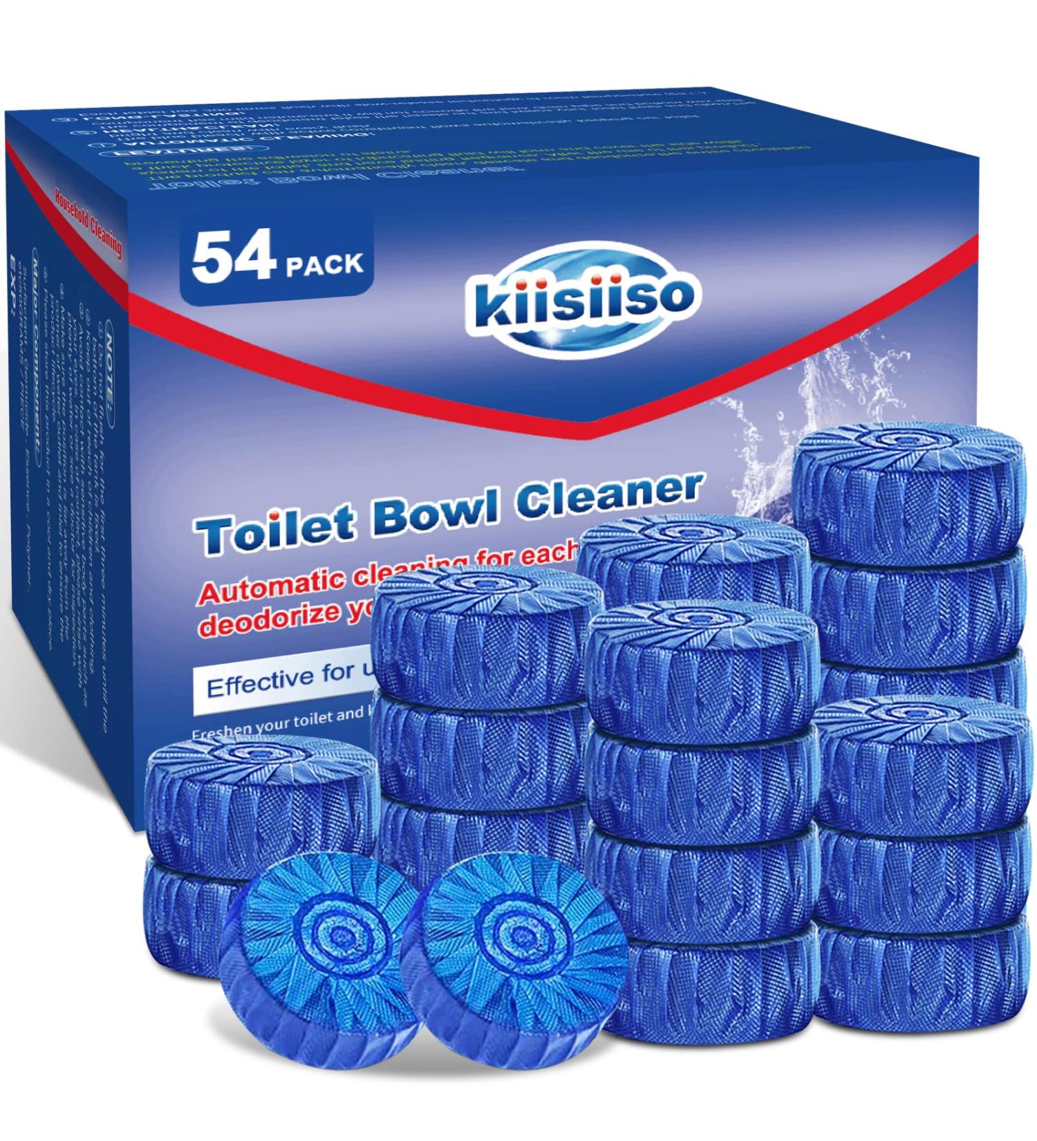 KIISIISO 54-Pack Toilet Bowl Cleaner Tablets for Commercial & Household Use - Blue, Multipurpose, Drop-in Tank Deodorizers - Buy Online on SooperMarket.com