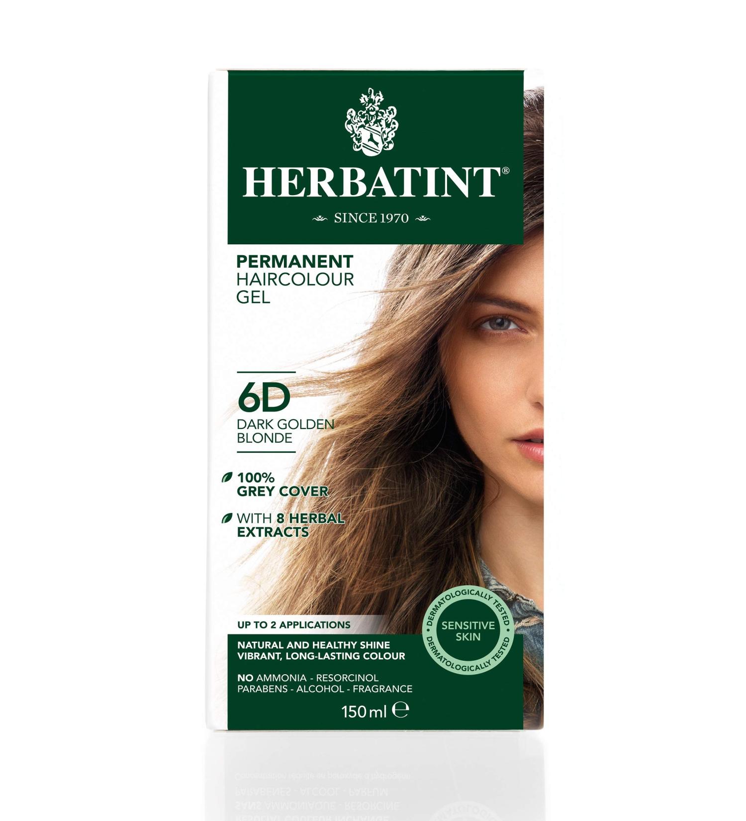 Herbatint Permanent Dye Care Of 8 Plant Extracts 150ml - 6D Dark Golden Blonde - Buy Online on SooperMarket.com