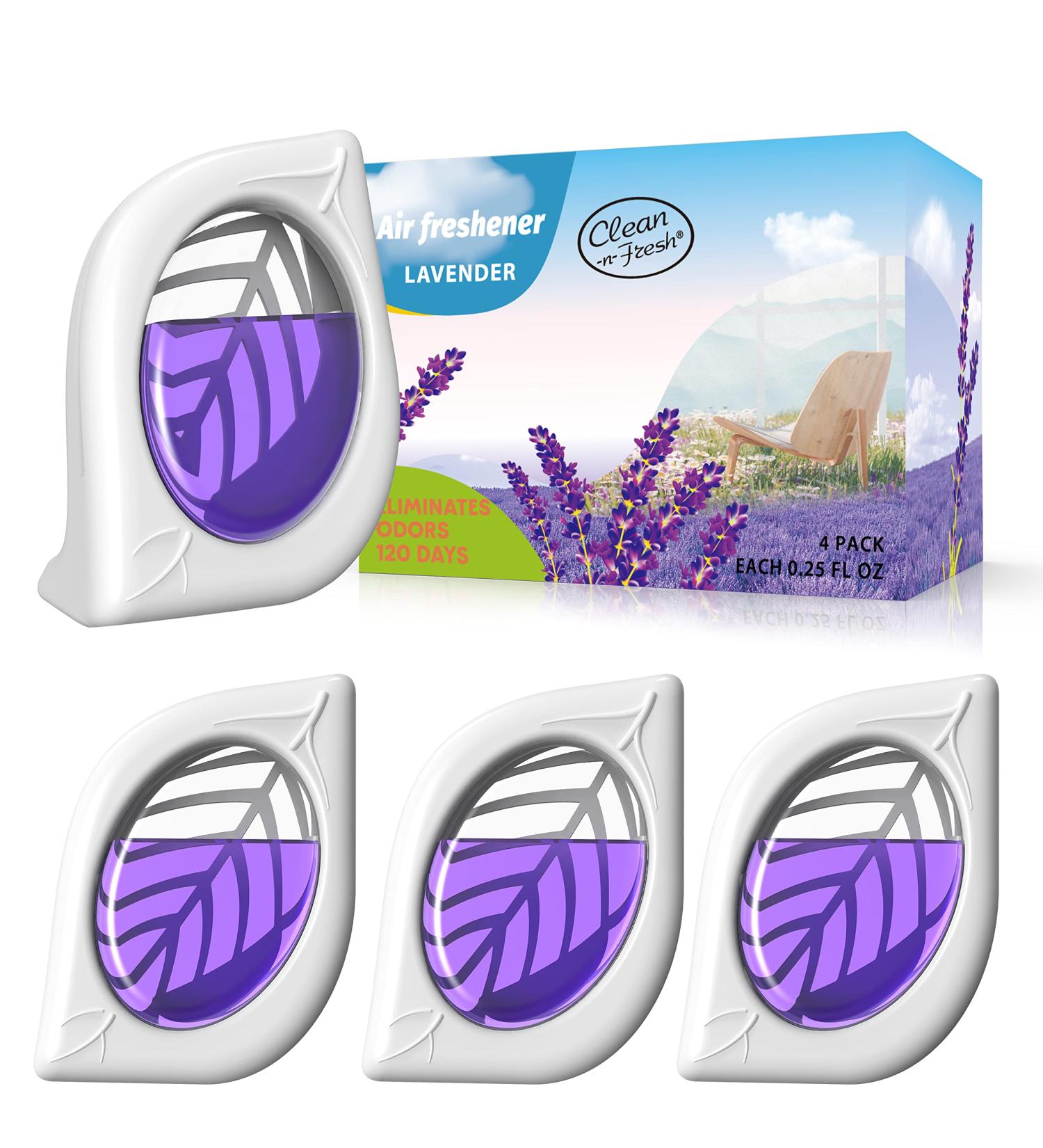 Lavender Essential Oil Air Freshener 4 Pack - Long Lasting Odor Eliminator for Home, Closets, Bathroom - Up to 120 Days - Buy Online on SooperMarket.com