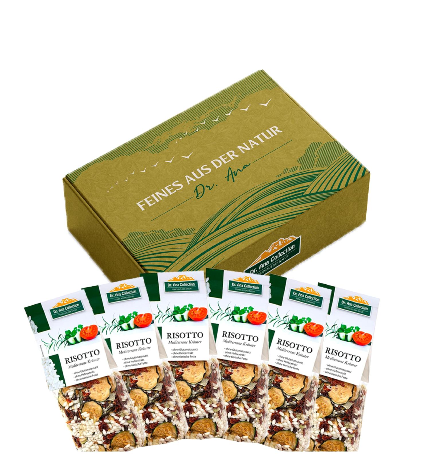 Dr.Ana Collection Italian Risotto Mediterrana Herbs - Vegan Ready-Made Mix (6-Pack) | 100% Original Arborio Rice No Additives | Italian Specialty (6 x 200g) - Buy Online on SooperMarket.com