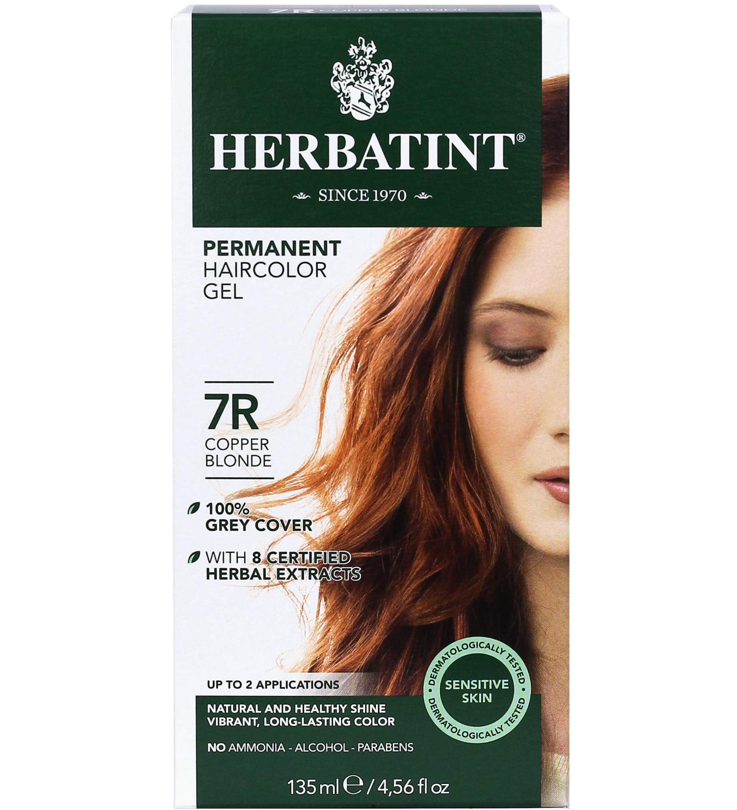Herbatint 7R Copper Blonde Hair Color Gel - Alcohol Free, Vegan, 100% Grey Coverage - 4.56 oz - Buy Online on SooperMarket.com