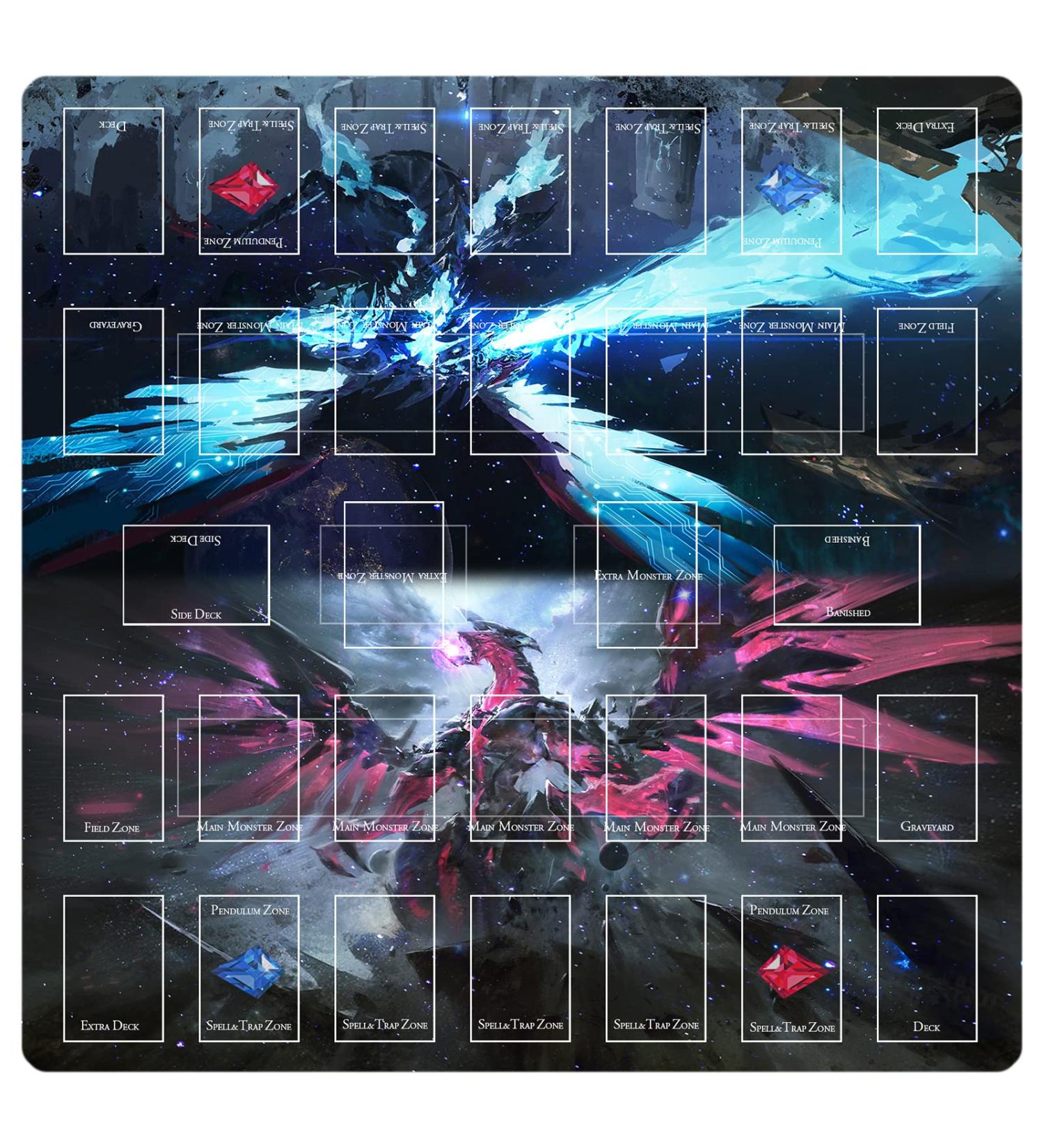 Sabermaster Card Rubber Mat - 2 Player Square Yugioh Playmat | 60x60cm/23.6x23.6inch - Buy Online on SooperMarket.com